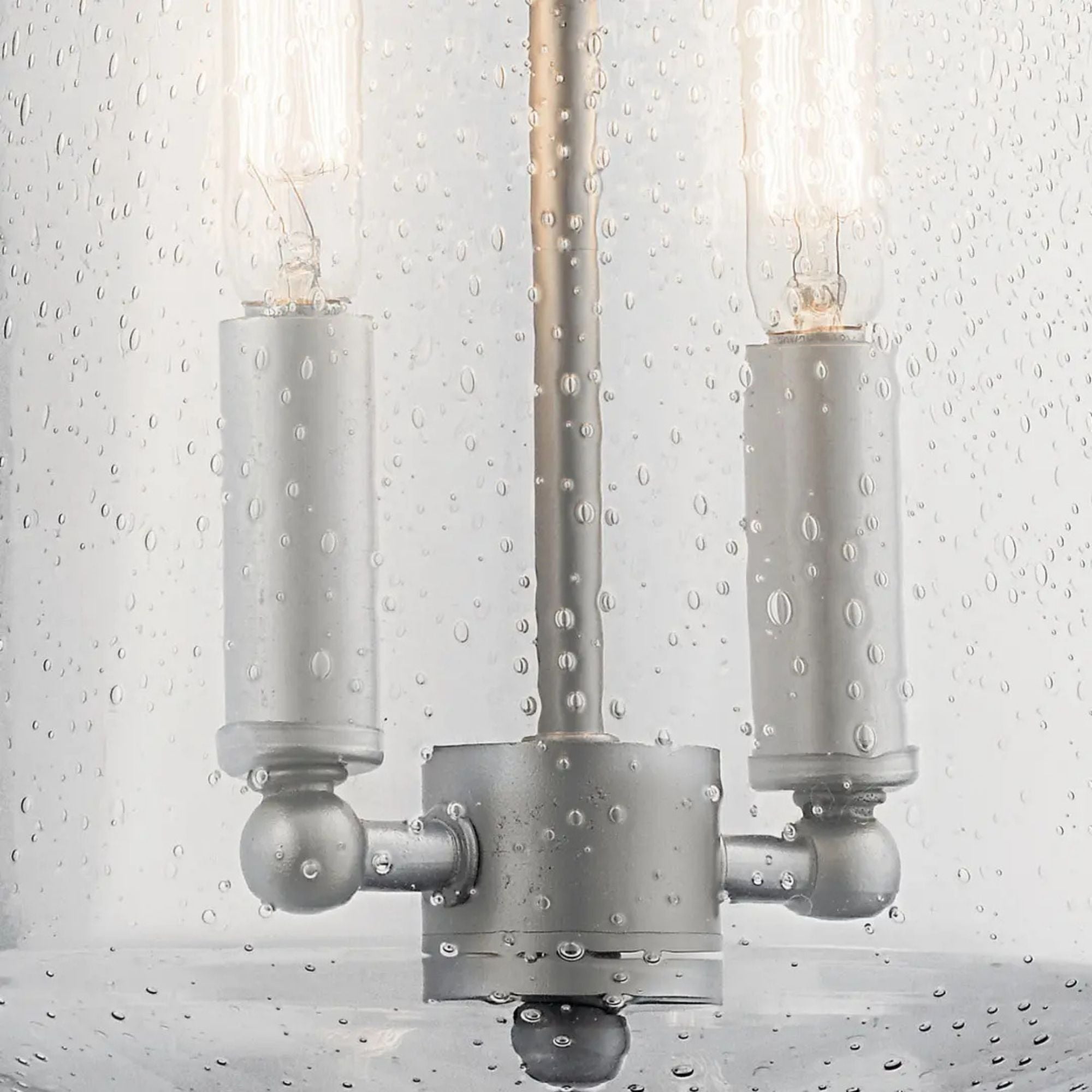Kichler Lyndon 18.25 in. 2-Light Outdoor Sconce, Brushed Aluminum with Clear Seeded Glass