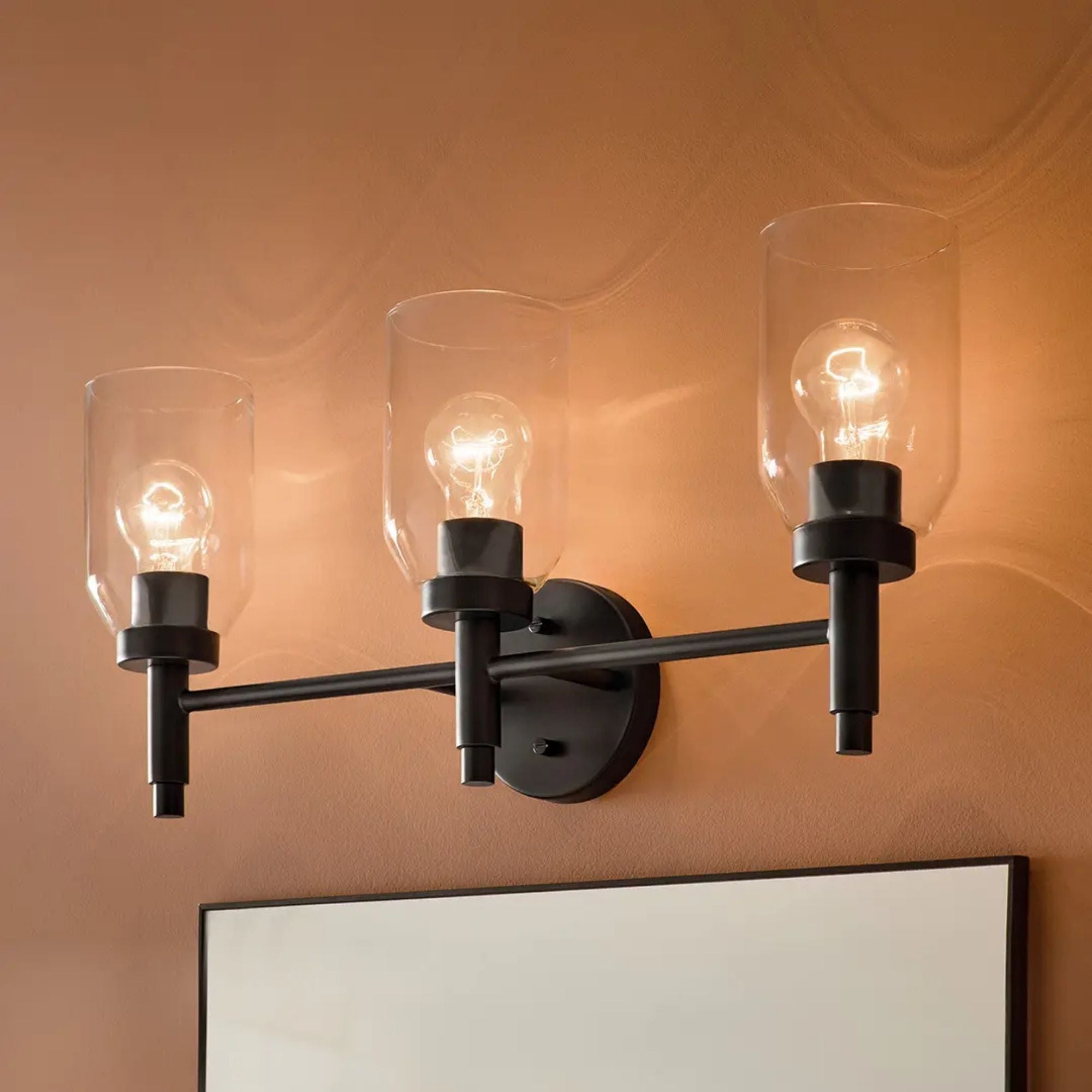 Madden 24" 3-Light Vanity Light, Black Finish