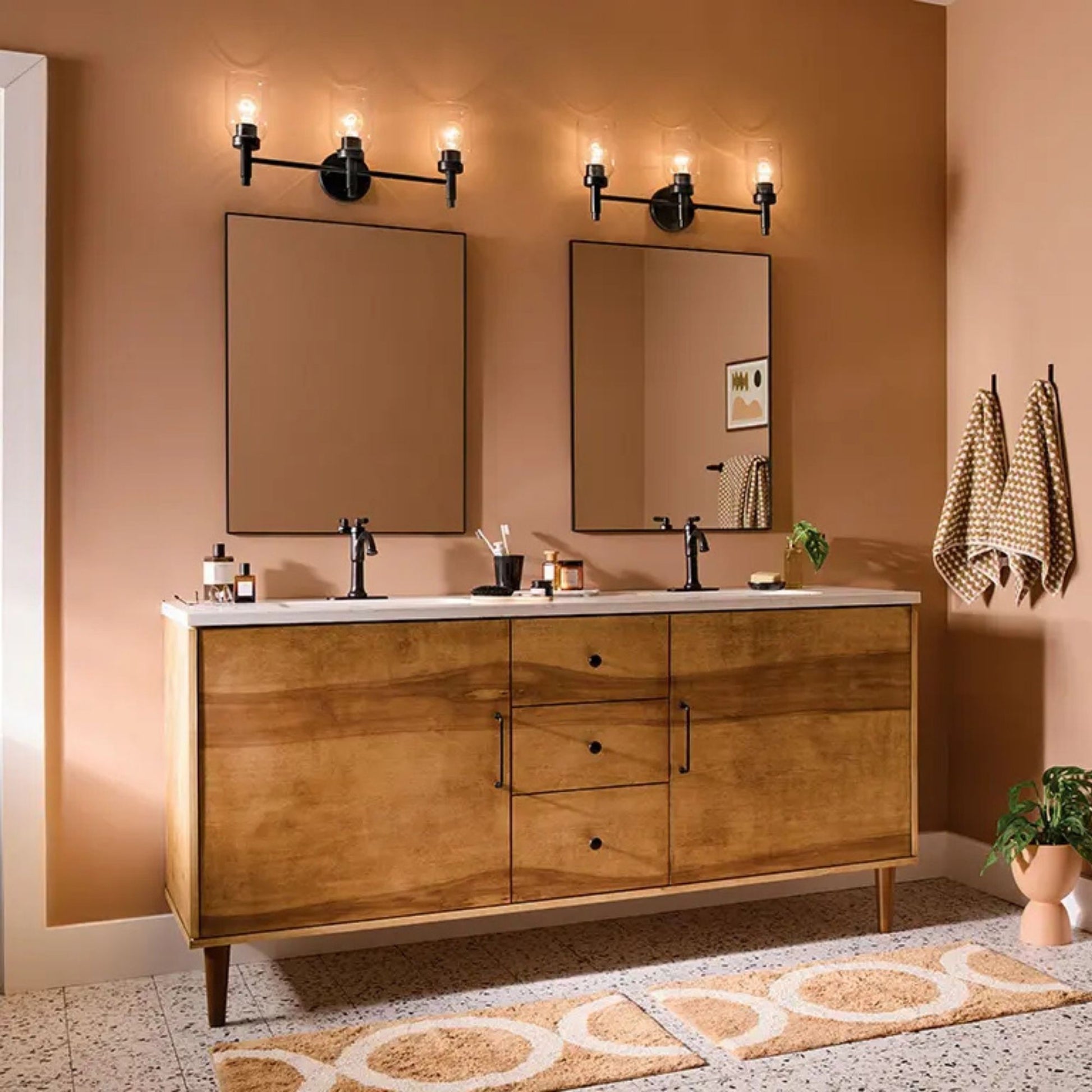 Kichler Lighting - Madden 24" 3-Light Vanity Light, Black Finish | Bees Lighting