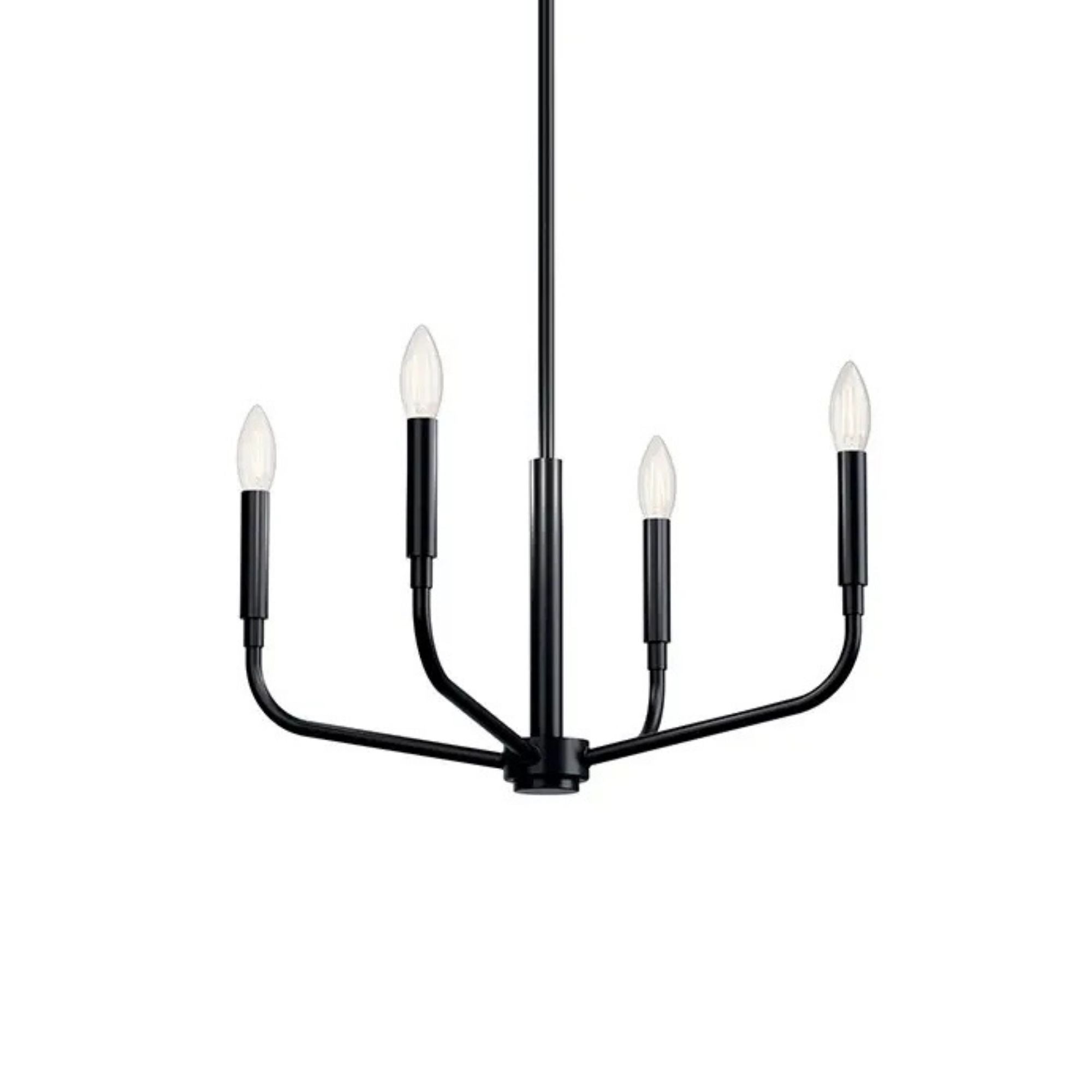 Madden 20" 4-Light Chandelier, Mount Black Finish