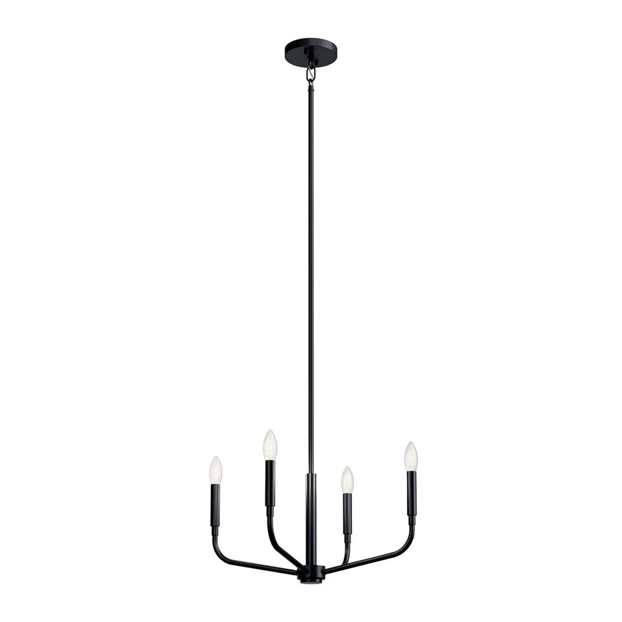 Madden 20" 4-Light Chandelier, Mount Black Finish
