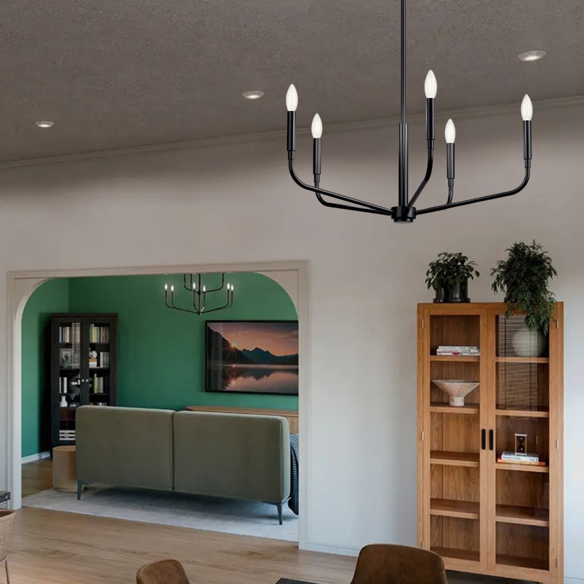 Madden 26" 5-Light Chandelier, Black Finish