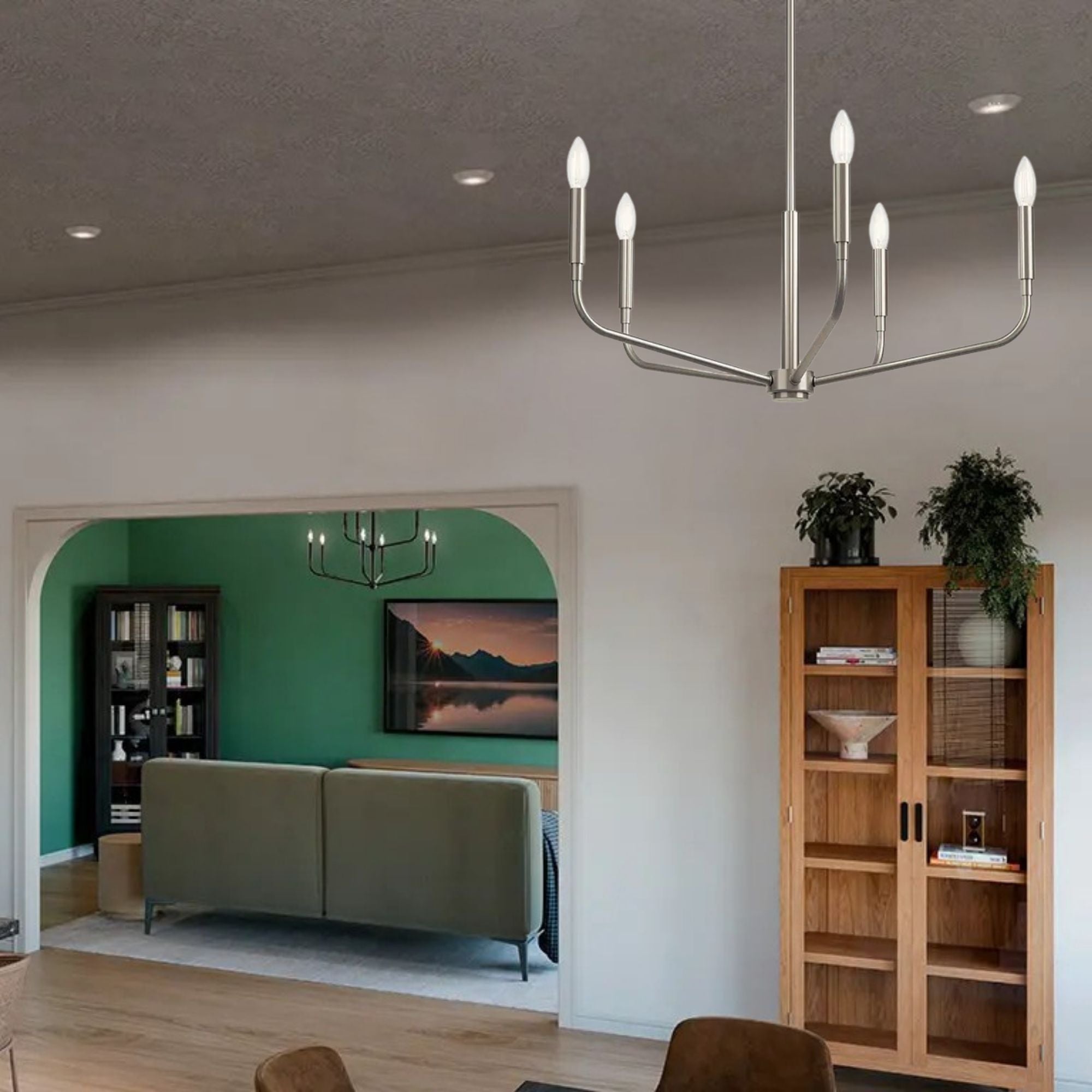 Madden 26" 5-Light Chandelier, Brushed Nickel Finish