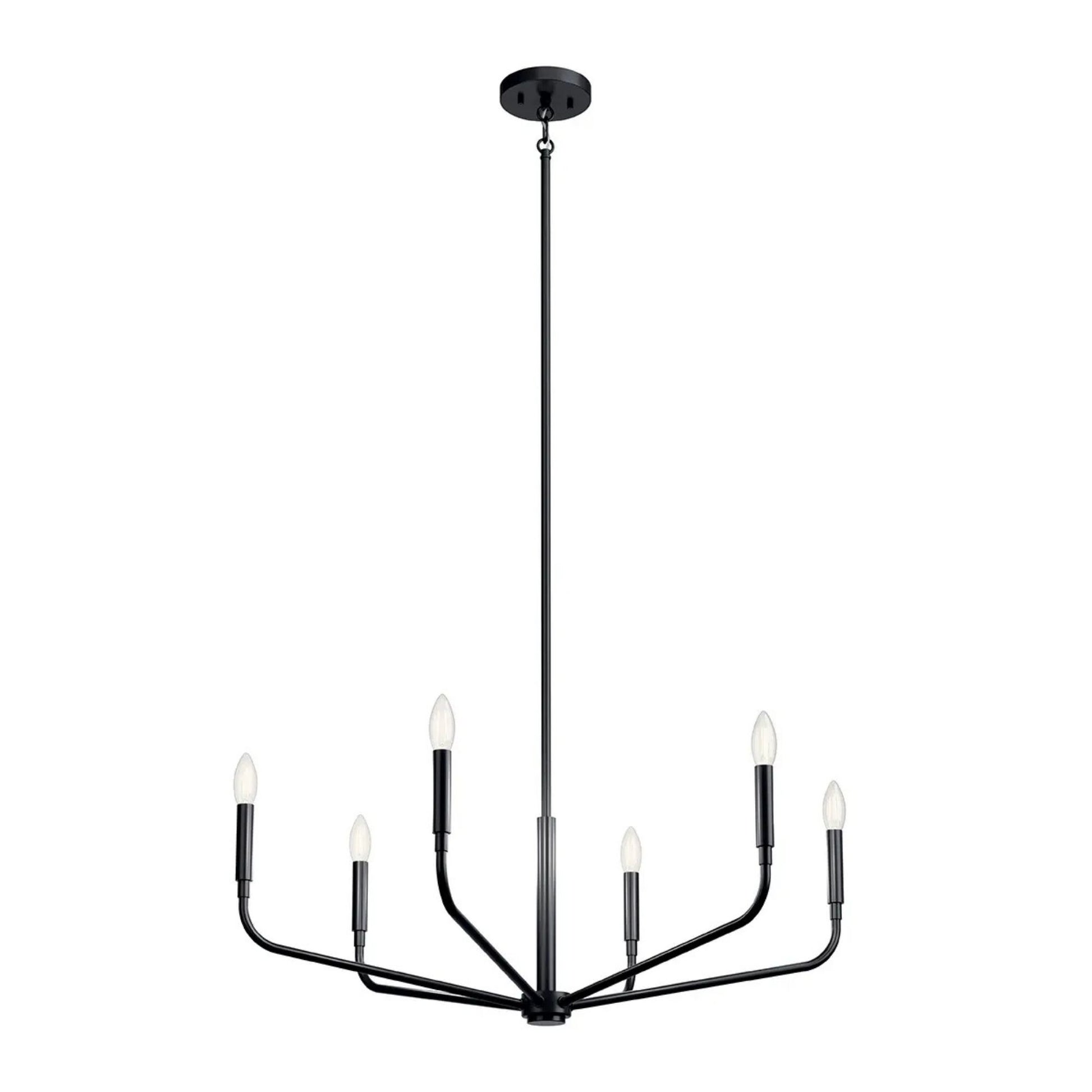 Kichler Lighting - Madden 32" 6-Light Chandelier, Black Finish | Bees Lighting