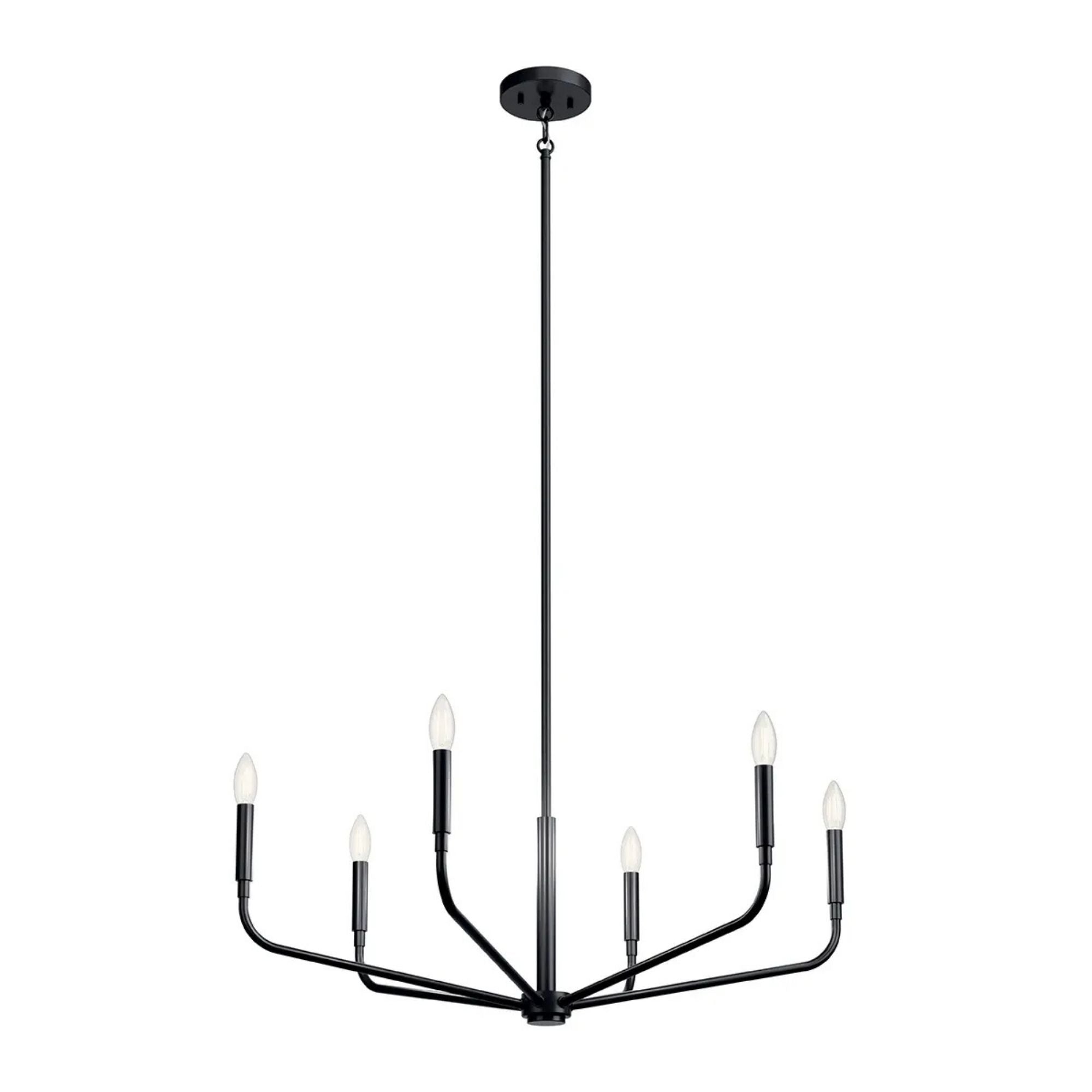 Kichler Lighting - Madden 32" 6-Light Chandelier, Black Finish | Bees Lighting