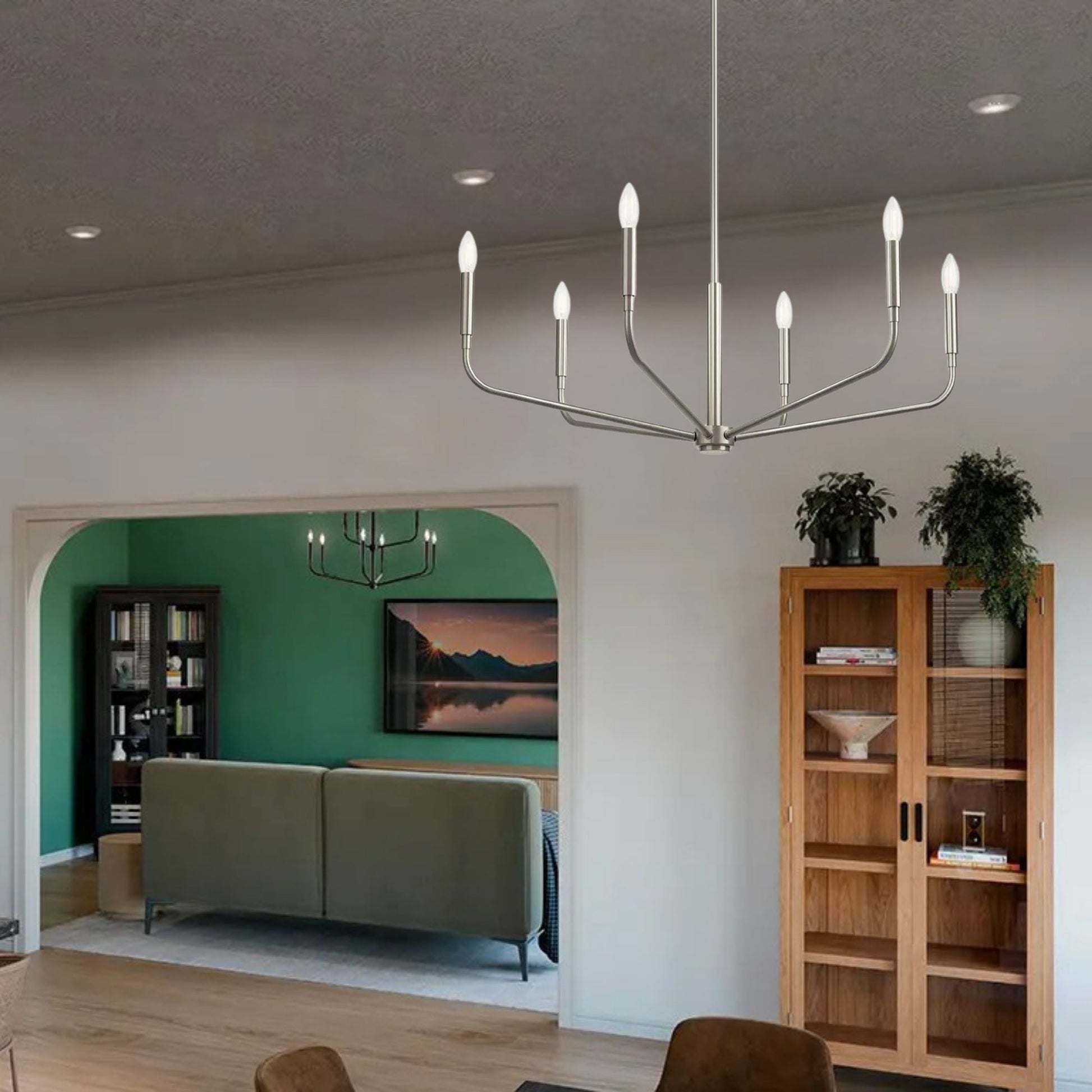 Kichler Lighting - Madden 32" 6-Light Chandelier, Brushed Nickel Finish | Bees Lighting