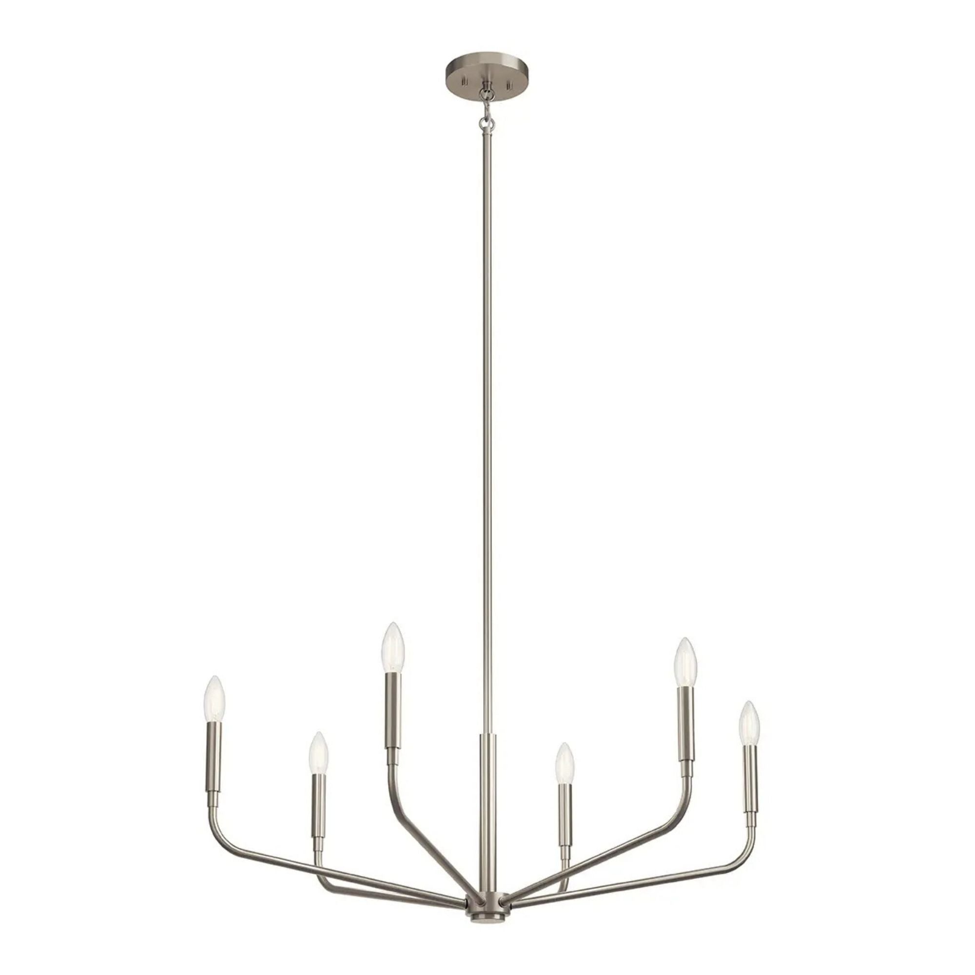 Kichler Lighting - Madden 32" 6-Light Chandelier, Brushed Nickel Finish | Bees Lighting