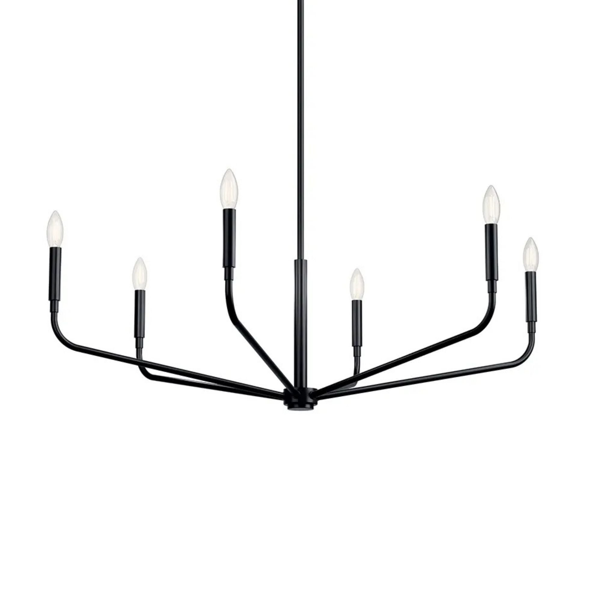 Madden 38" 6-Light Chandelier, Black Finish