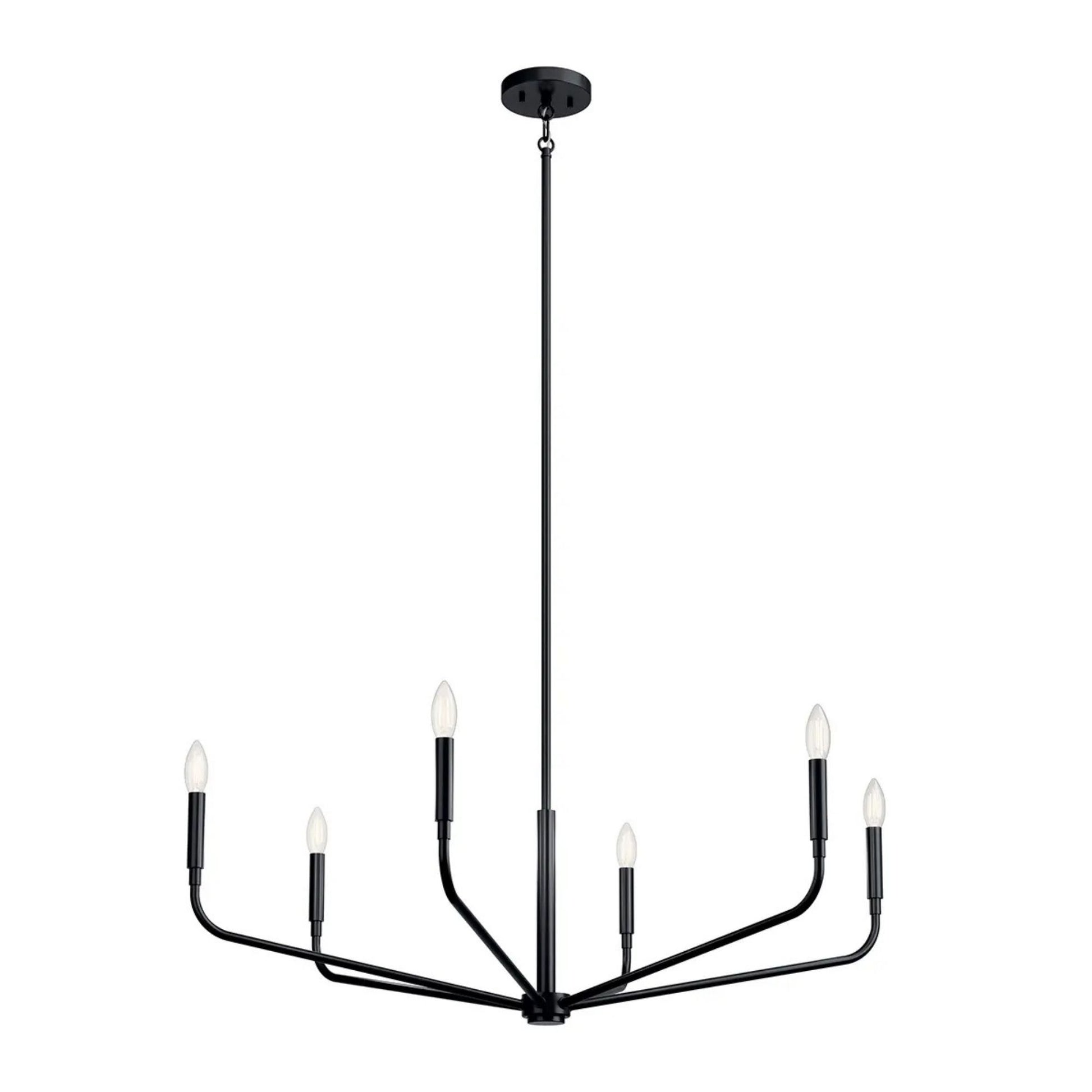 Kichler Lighting - Madden 38" 6-Light Chandelier, Black Finish | Bees Lighting
