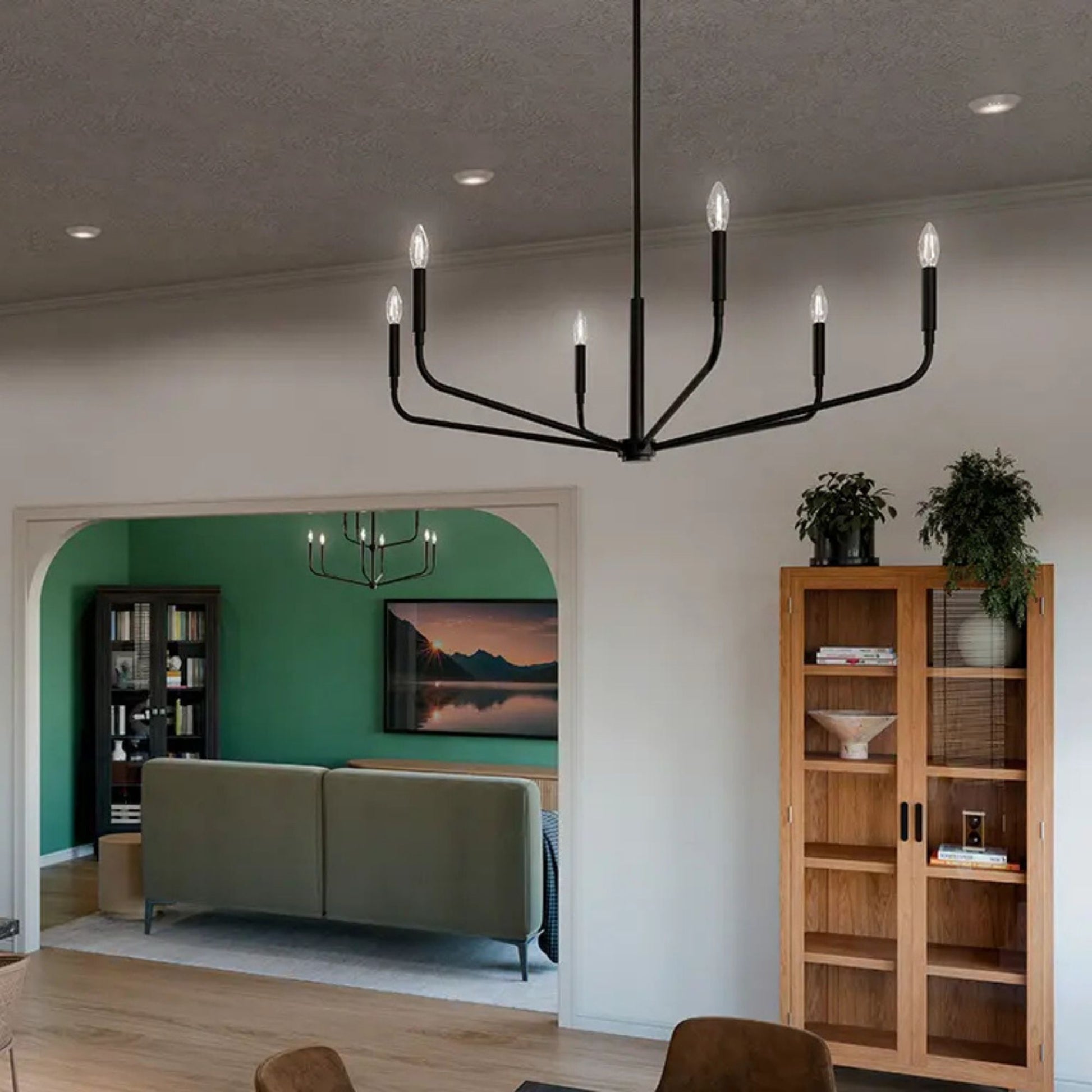 Kichler Lighting - Madden 38" 6-Light Chandelier, Black Finish | Bees Lighting