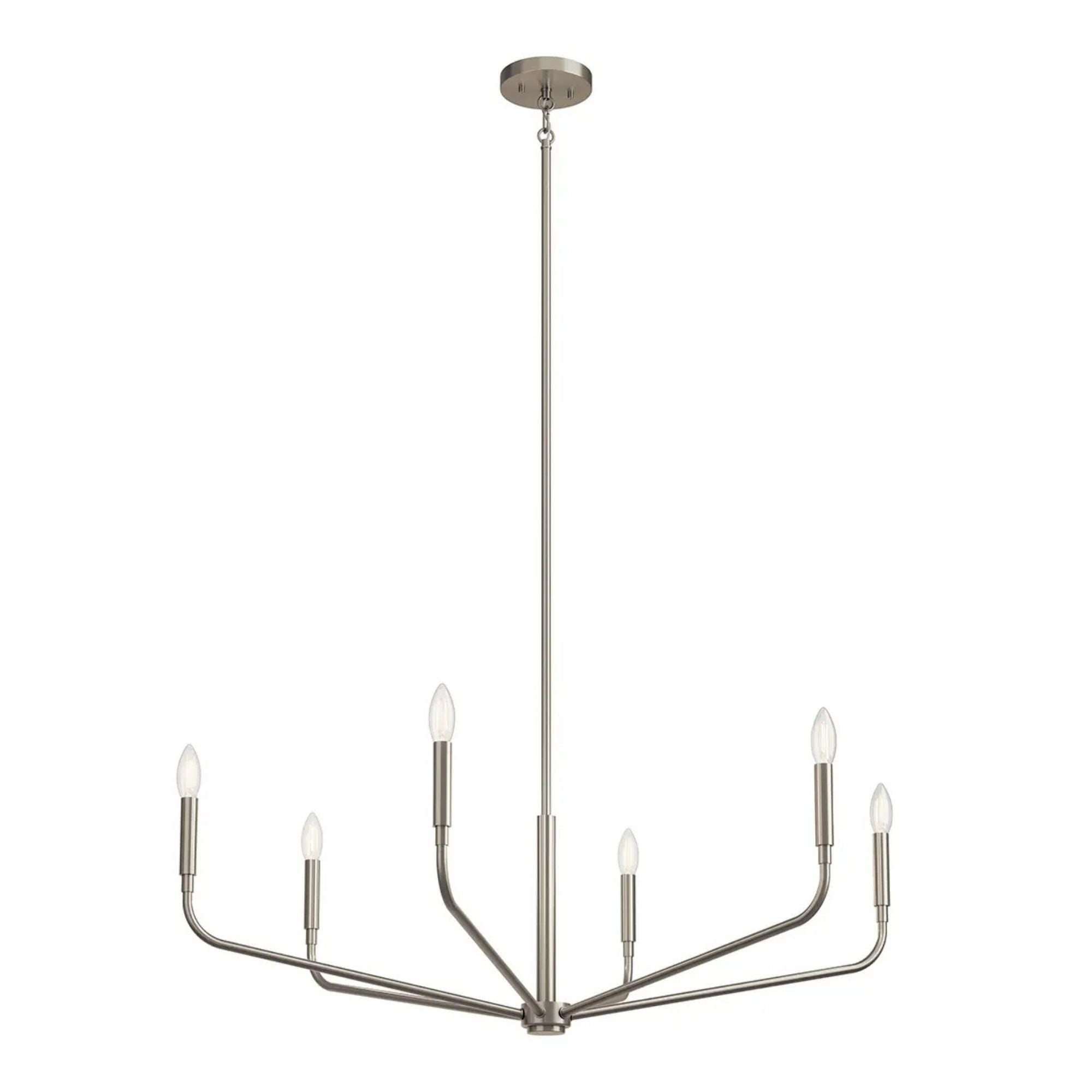 Kichler Lighting - Madden 38" 6-Light Chandelier, Brushed Nickel Finish | Bees Lighting