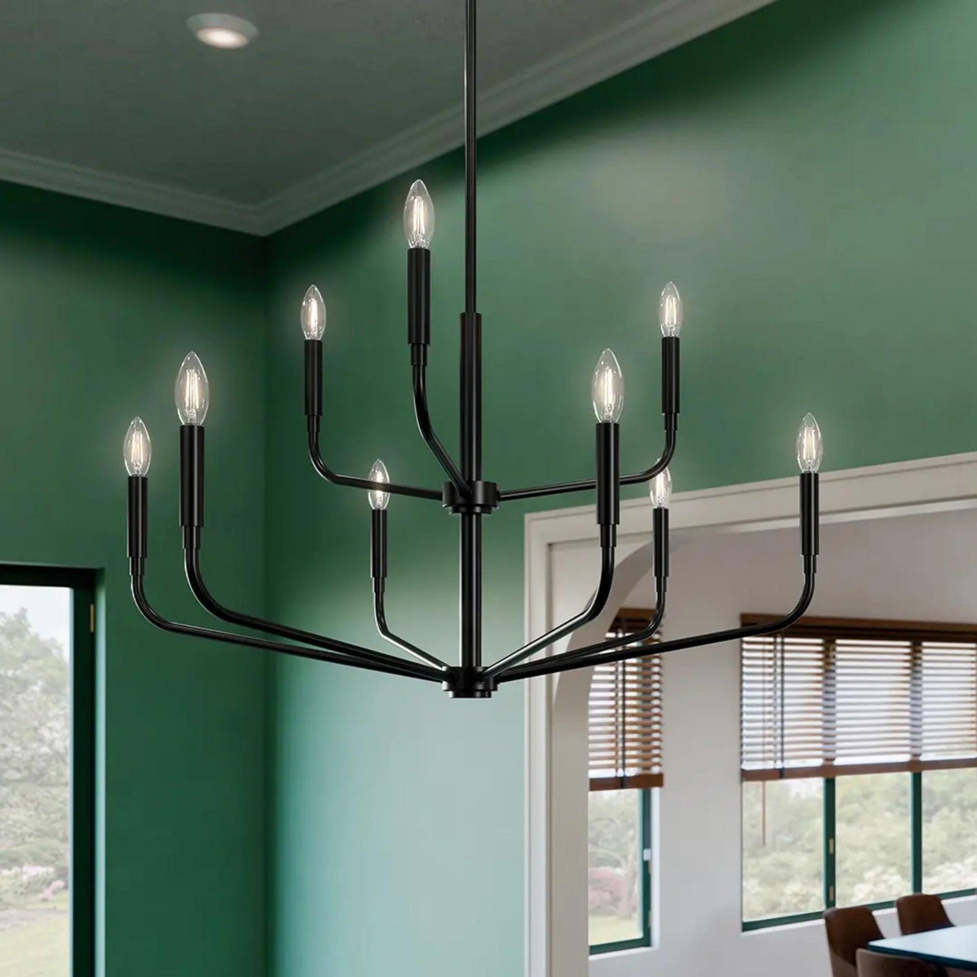 Kichler Lighting - Madden 32" 9-Light Chandelier, Black Finish | Bees Lighting