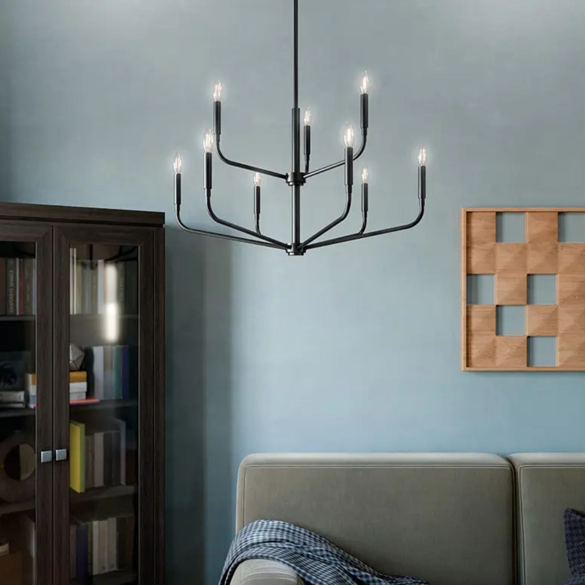 Kichler Lighting - Madden 32" 9-Light Chandelier, Black Finish | Bees Lighting