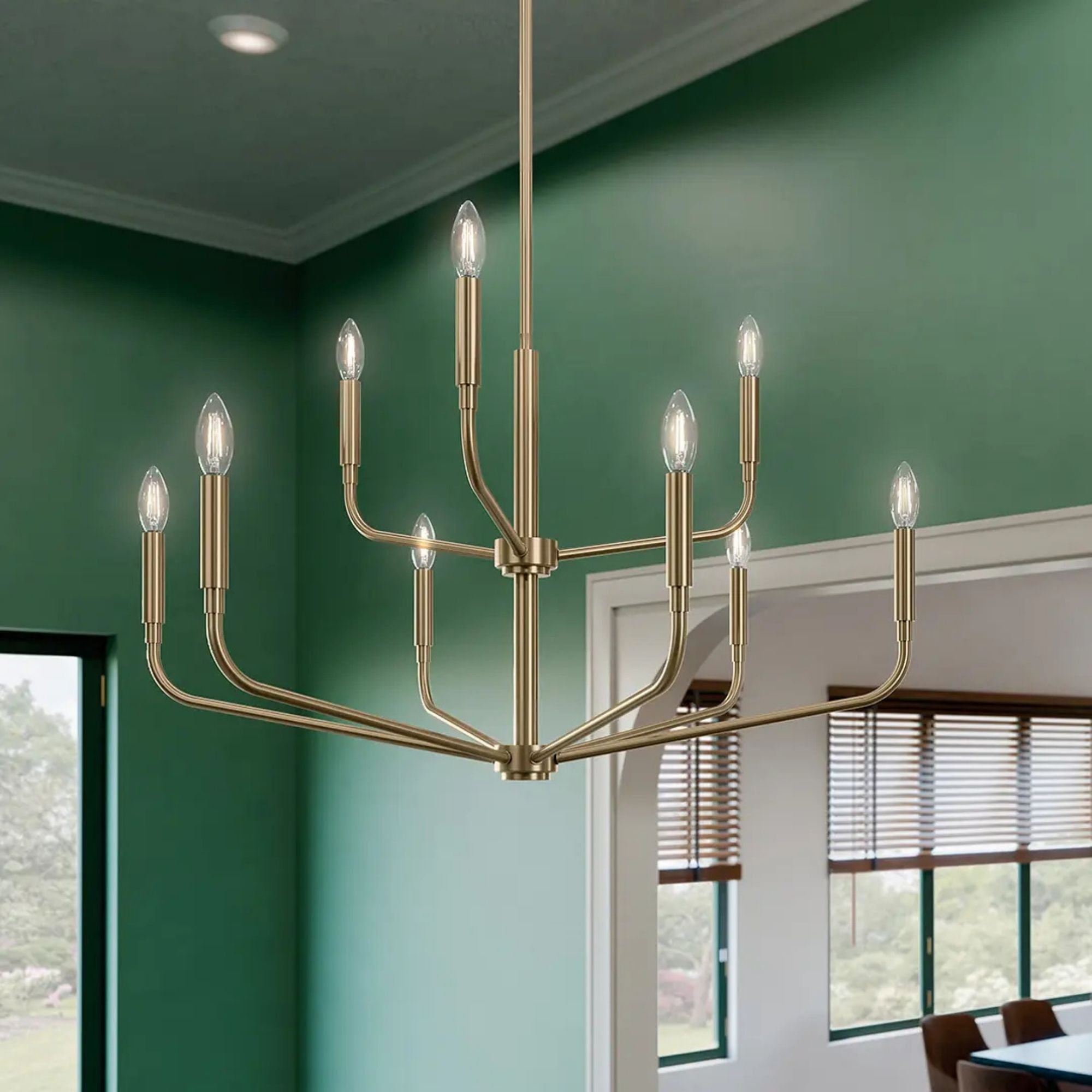 Madden 32" 9-Light Chandelier, Champagne Bronze Finish