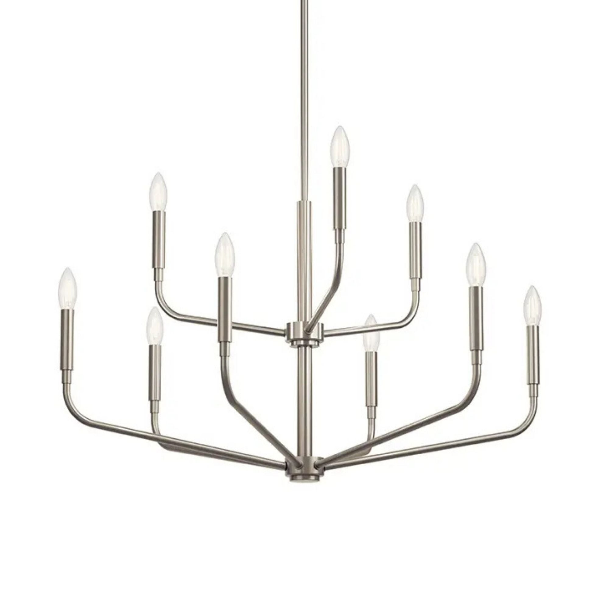 Madden 32" 9-Light Chandelier, Brushed Nickel Finish