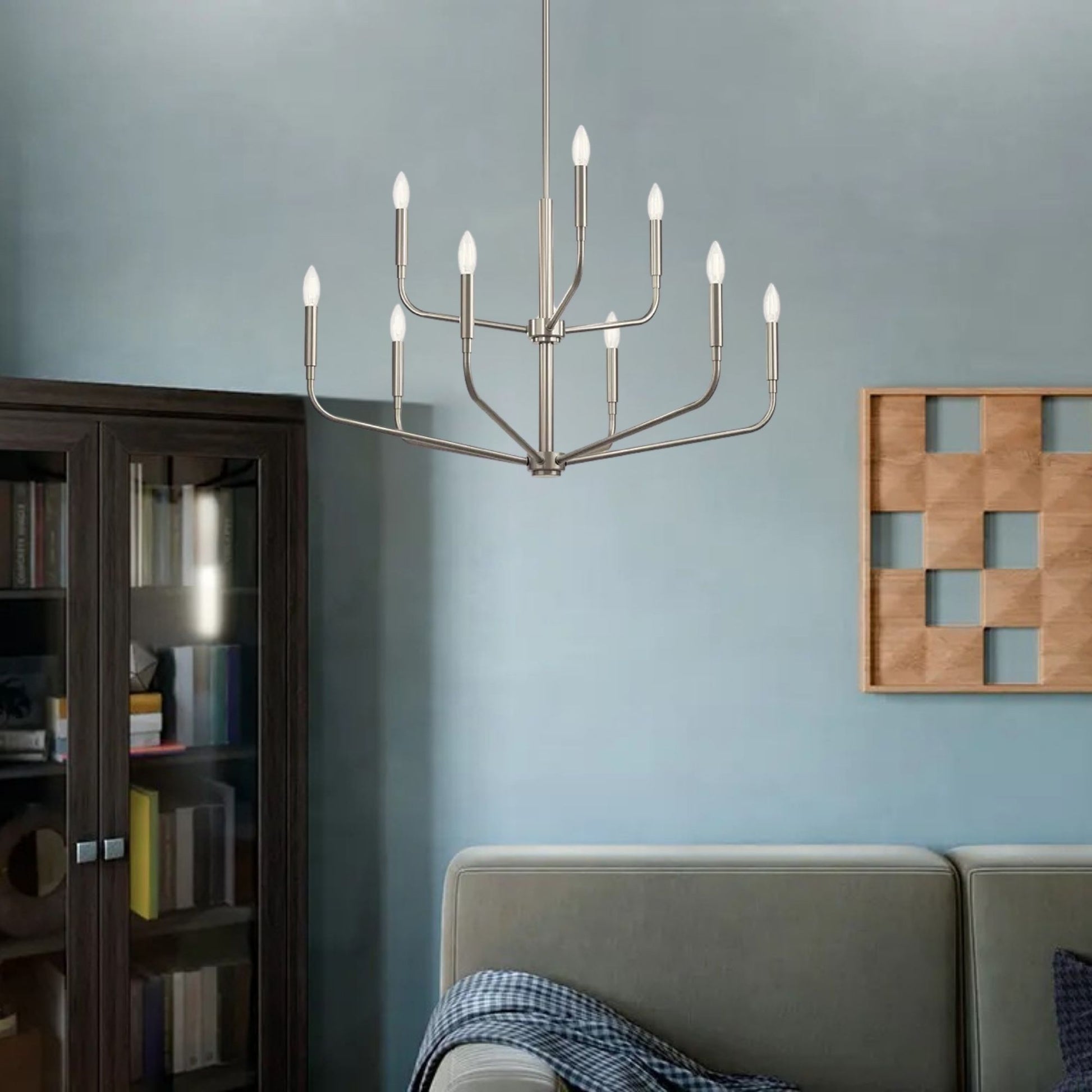 Kichler Lighting - Madden 32" 9-Light Chandelier, Brushed Nickel Finish | Bees Lighting