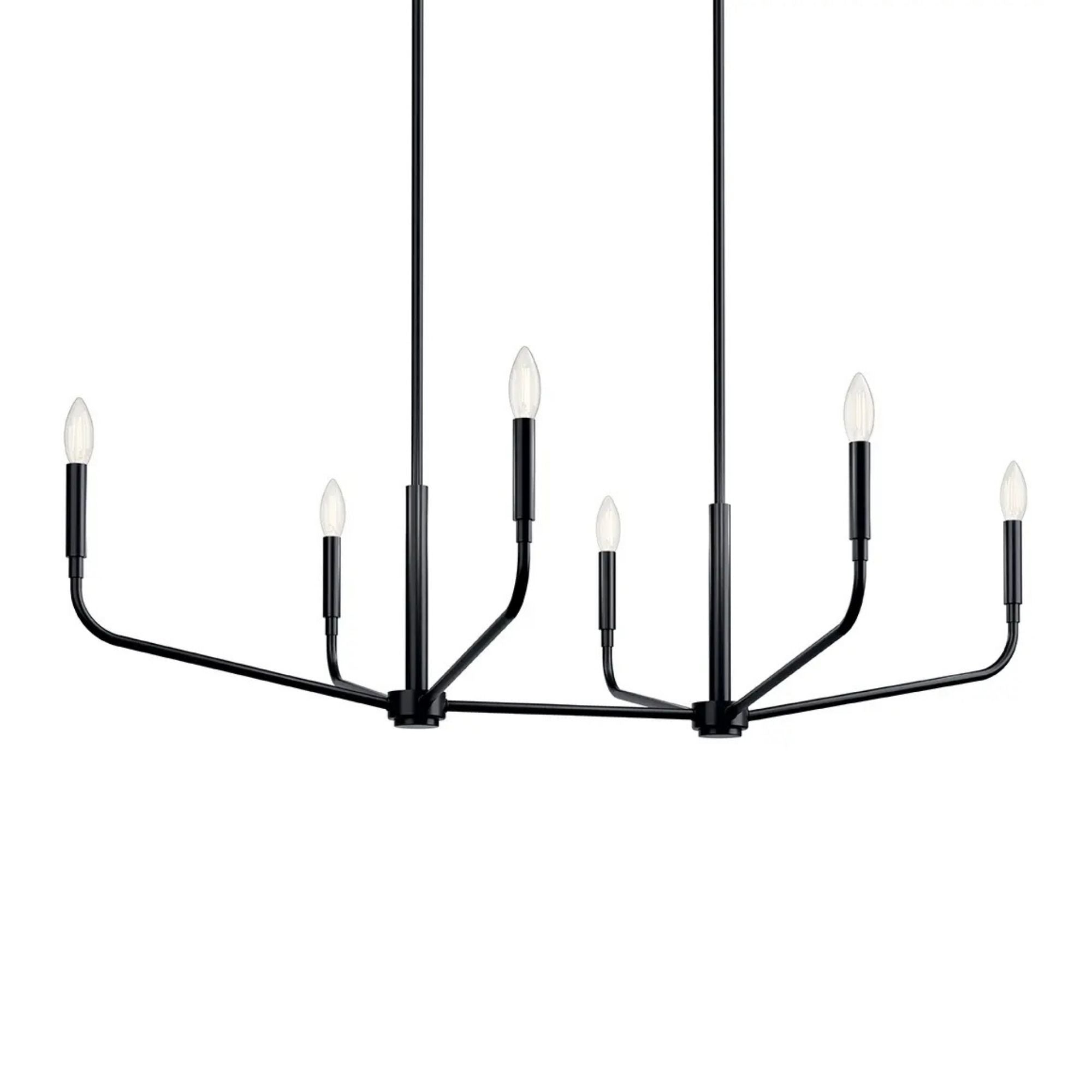 Madden 45" 6-Light Linear Chandelier, Black Finish