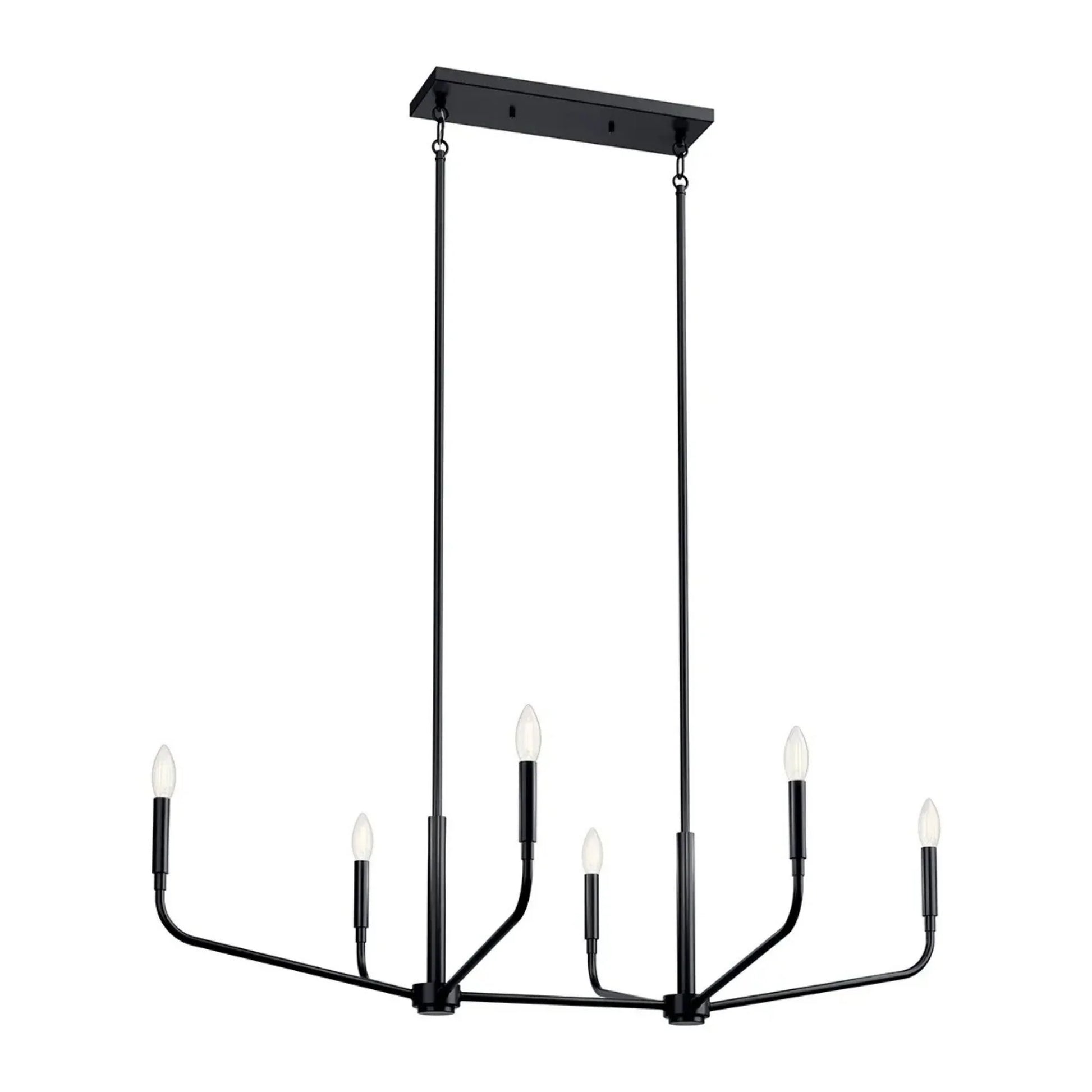 Kichler Lighting - Madden 45" 6-Light Linear Chandelier, Black Finish | Bees Lighting
