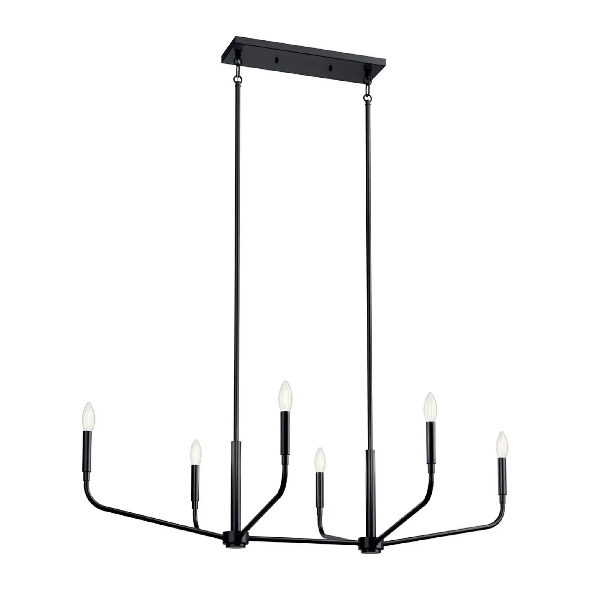 Kichler Lighting - Madden 45" 6-Light Linear Chandelier, Black Finish | Bees Lighting