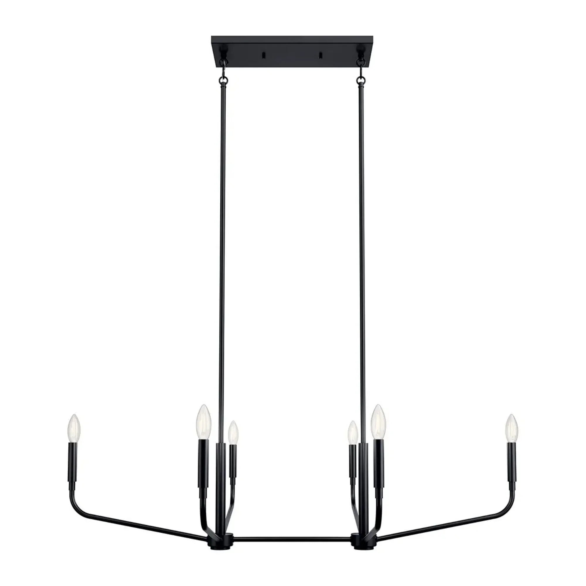 Kichler Lighting - Madden 45" 6-Light Linear Chandelier, Black Finish | Bees Lighting