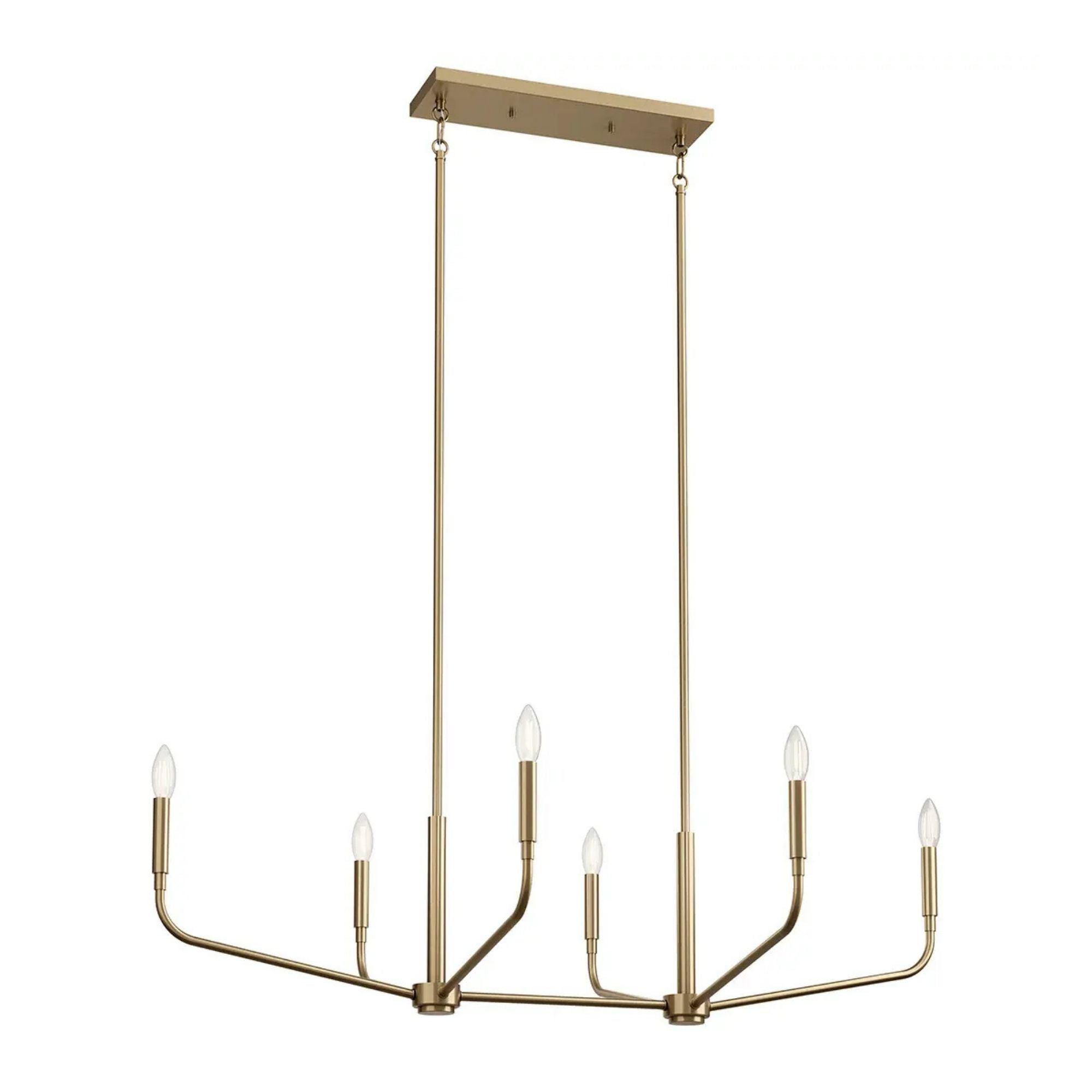 Madden 45" 6-Light Linear Chandelier, Champagne Bronze Finish