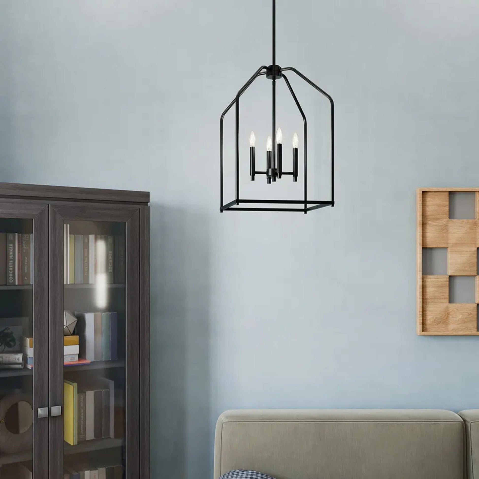Kichler Lighting - Madden 25" 4-Light Foyer Pendant, Black Finish | Bees Lighting