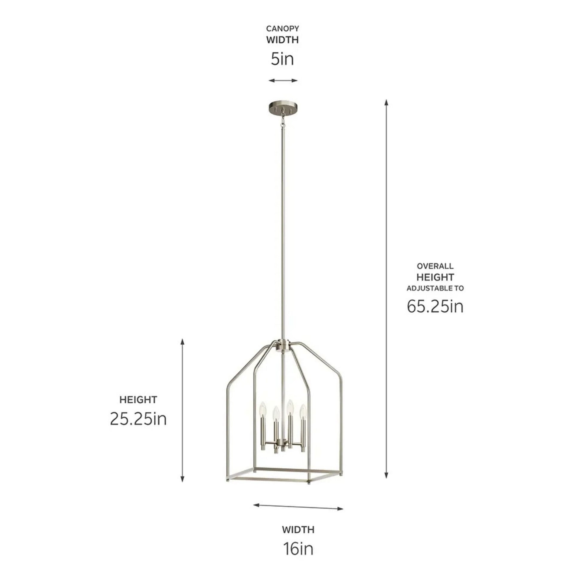 Kichler Lighting - Madden 25" 4-Light Foyer Pendant, Brushed Nickel Finish | Bees Lighting