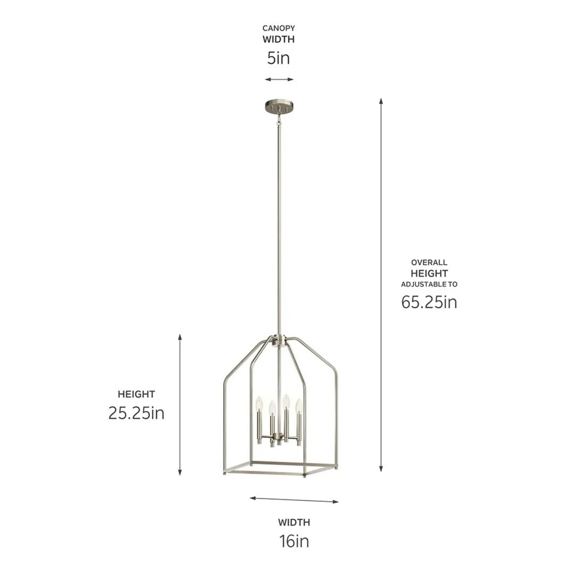 Kichler Lighting - Madden 25" 4-Light Foyer Pendant, Brushed Nickel Finish | Bees Lighting