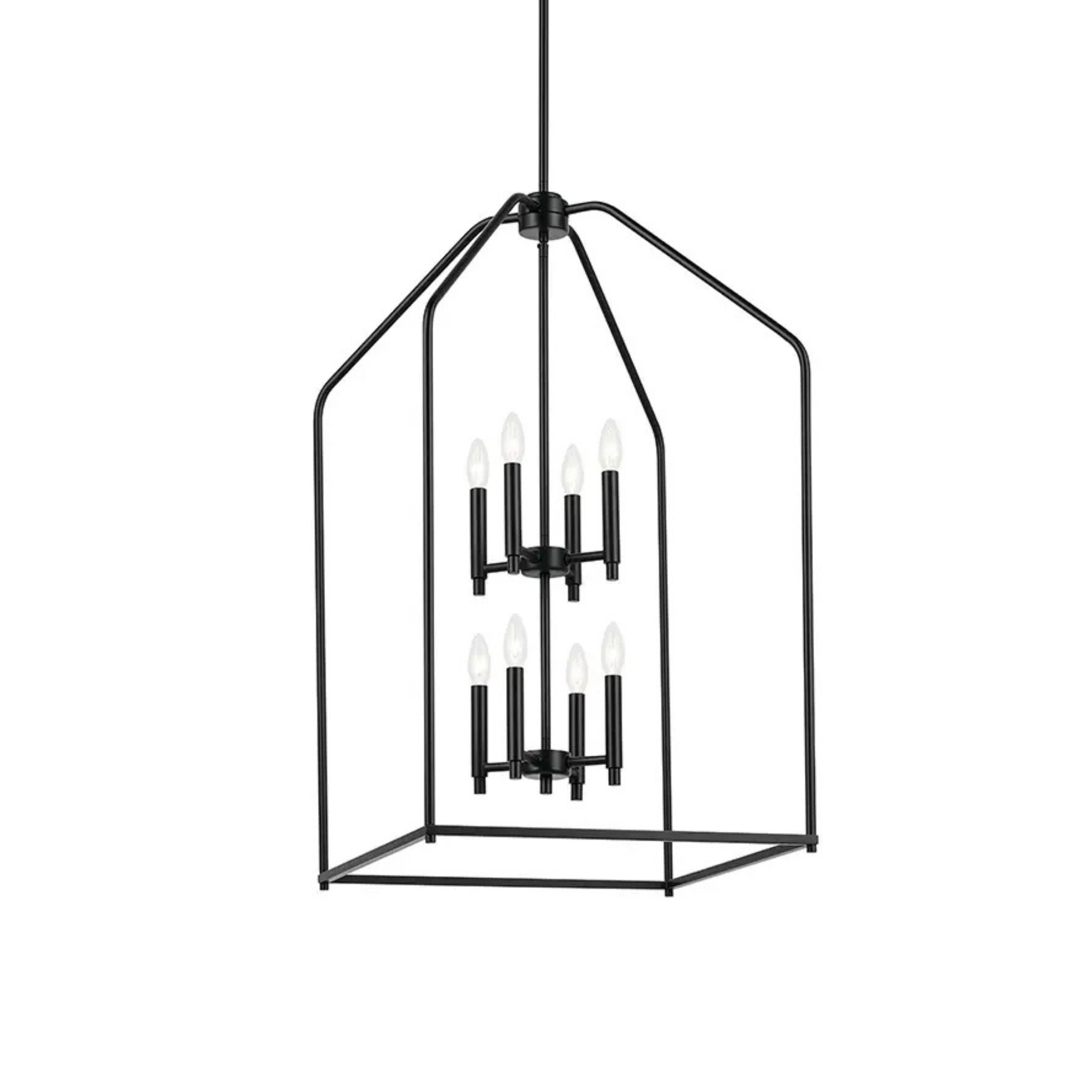 Madden 36" 8-Light Foyer Pendant, Black Finish