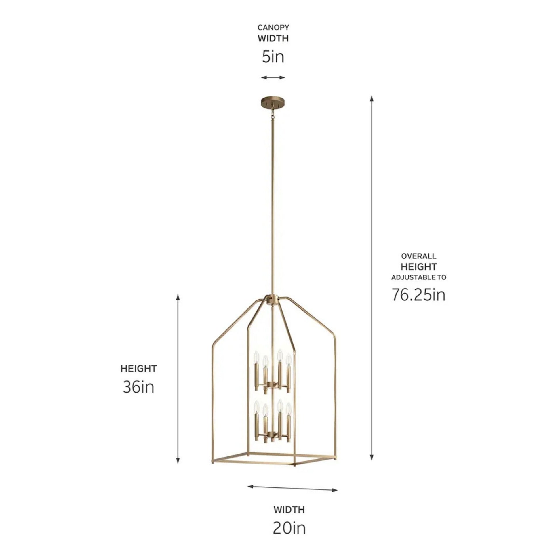 Kichler Lighting - Madden 36" 8-Light Foyer Pendant, Champagne Bronze Finish | Bees Lighting