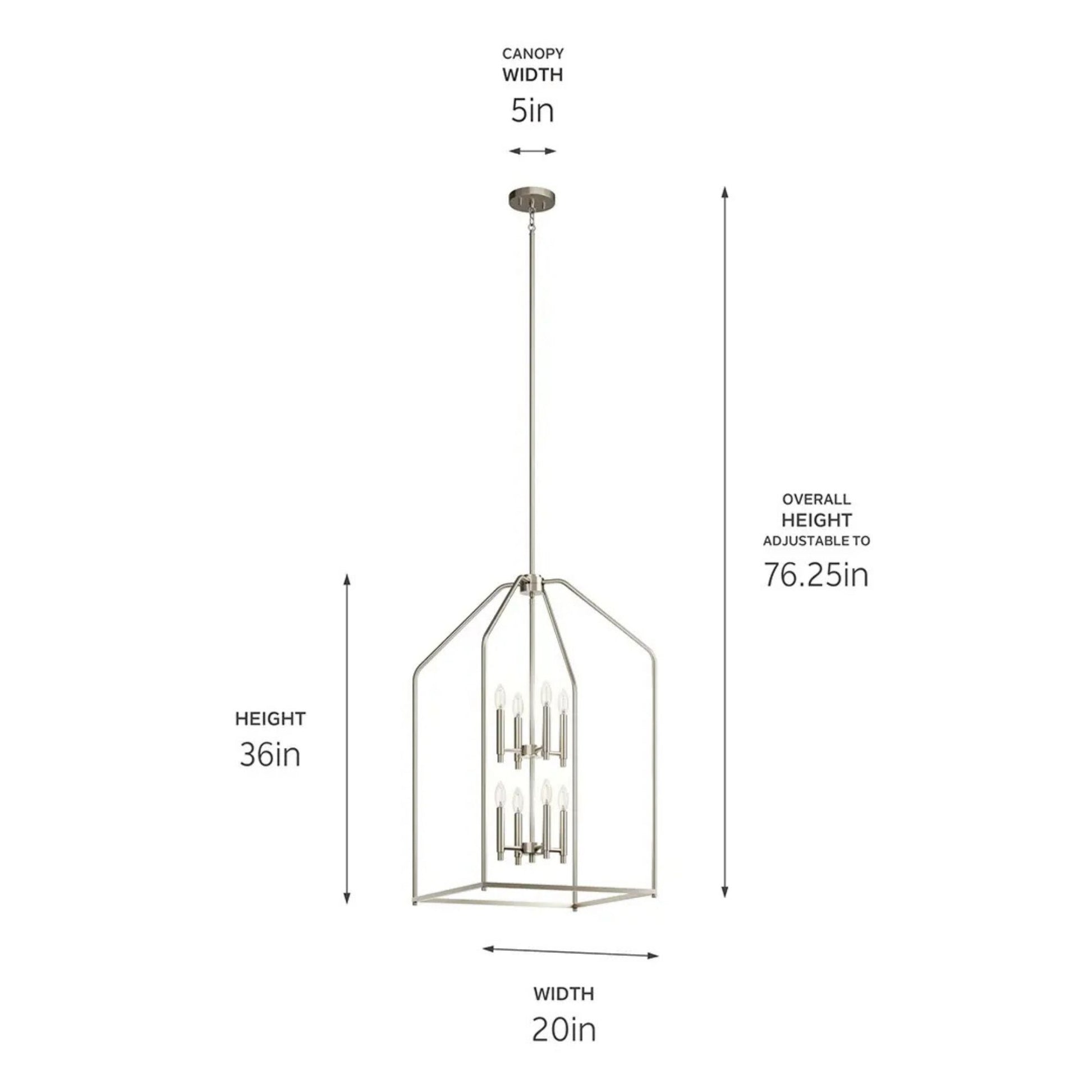 Kichler Lighting - Madden 36" 8-Light Foyer Pendant, Brushed Nickel Finish | Bees Lighting