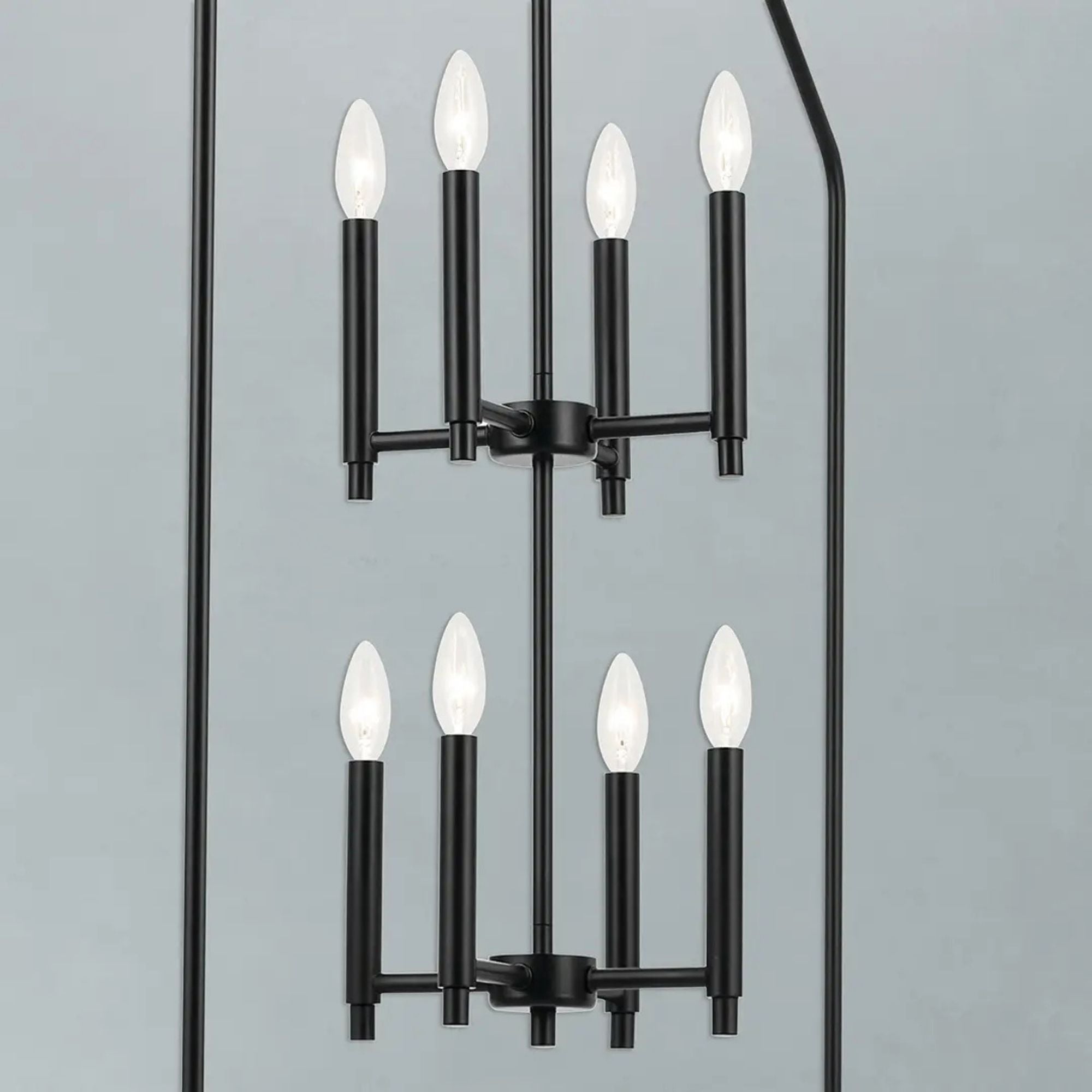 Kichler Lighting - Madden 43" 8-Light Foyer Pendant, Black Finish | Bees Lighting