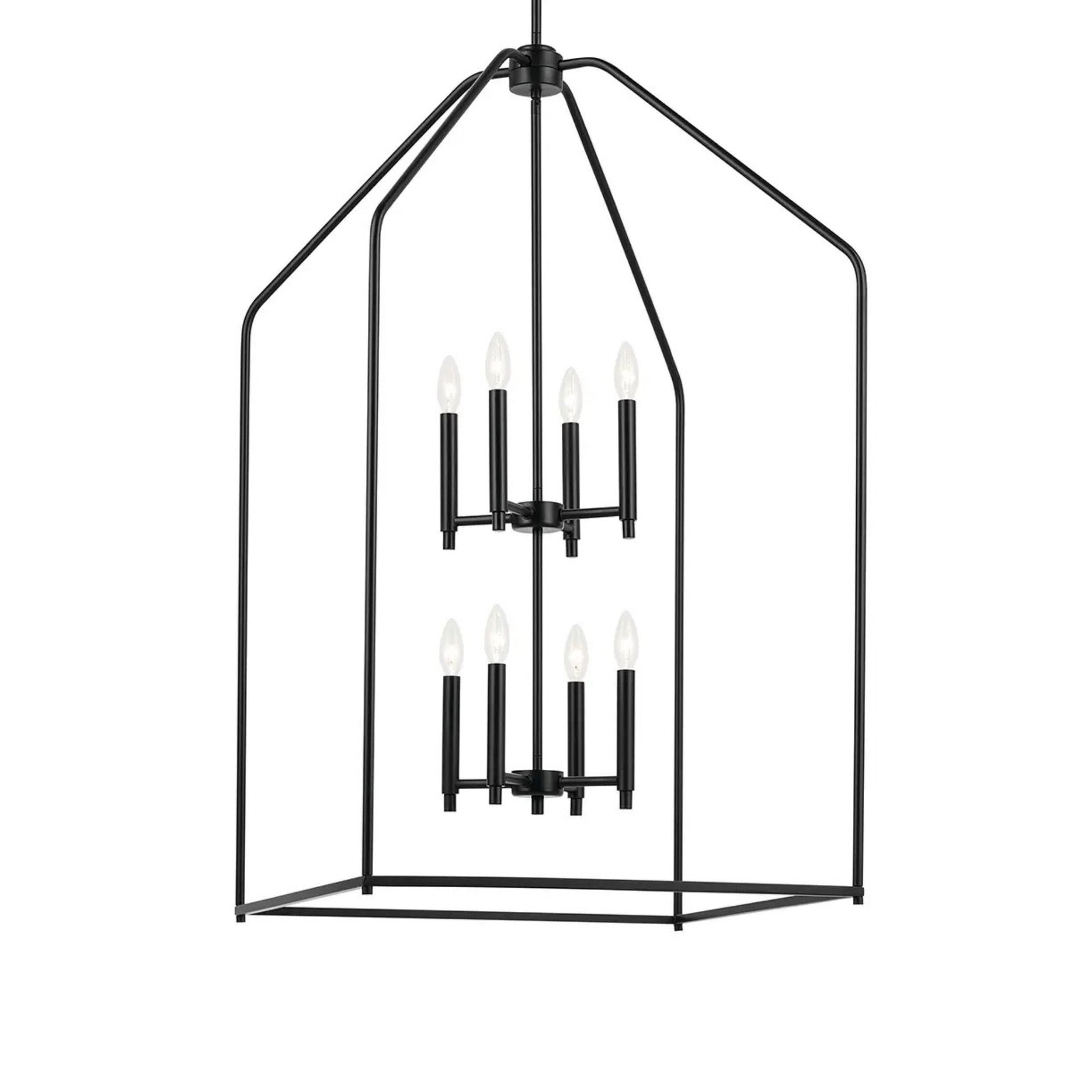 Kichler Lighting - Madden 43" 8-Light Foyer Pendant, Black Finish | Bees Lighting