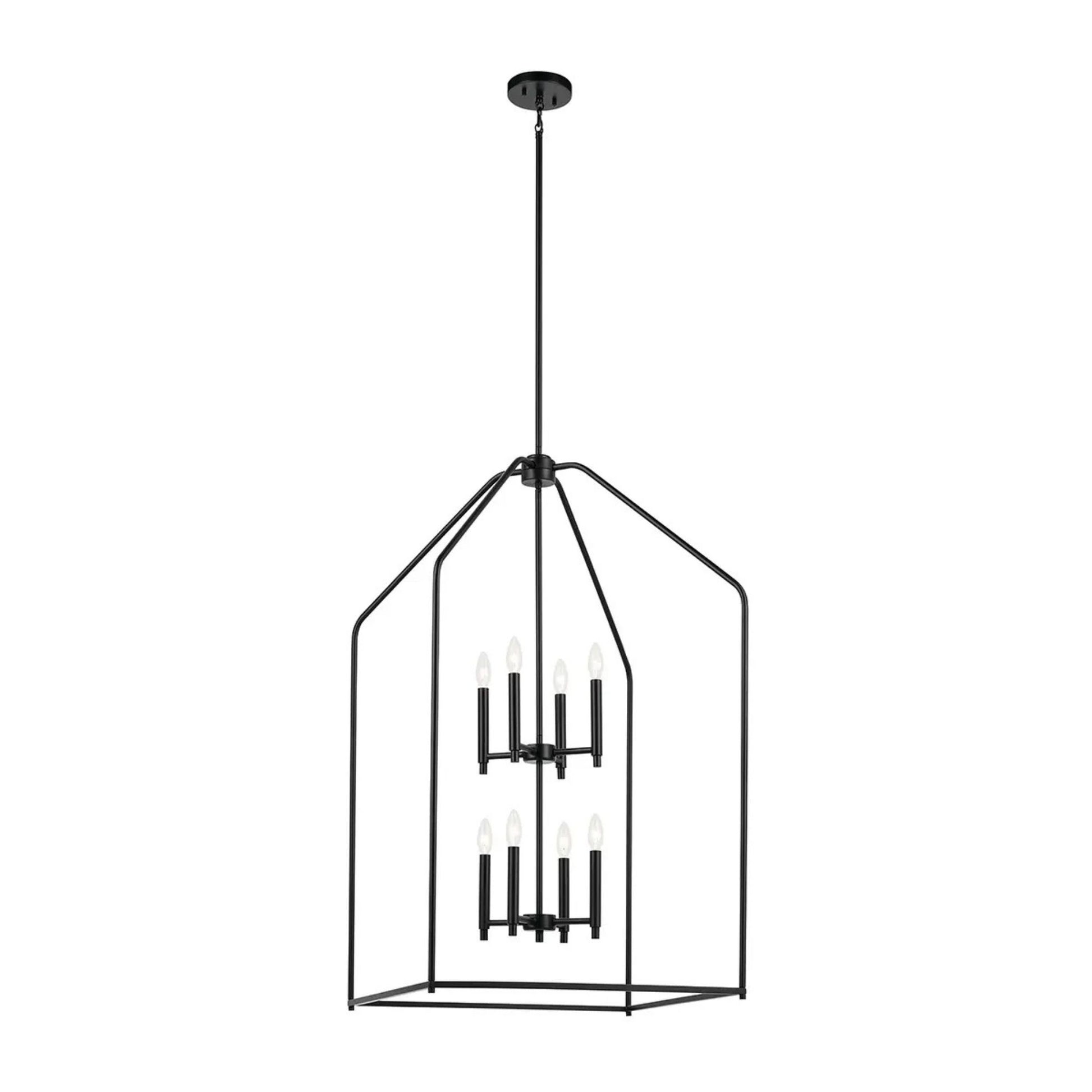 Kichler Lighting - Madden 43" 8-Light Foyer Pendant, Black Finish | Bees Lighting