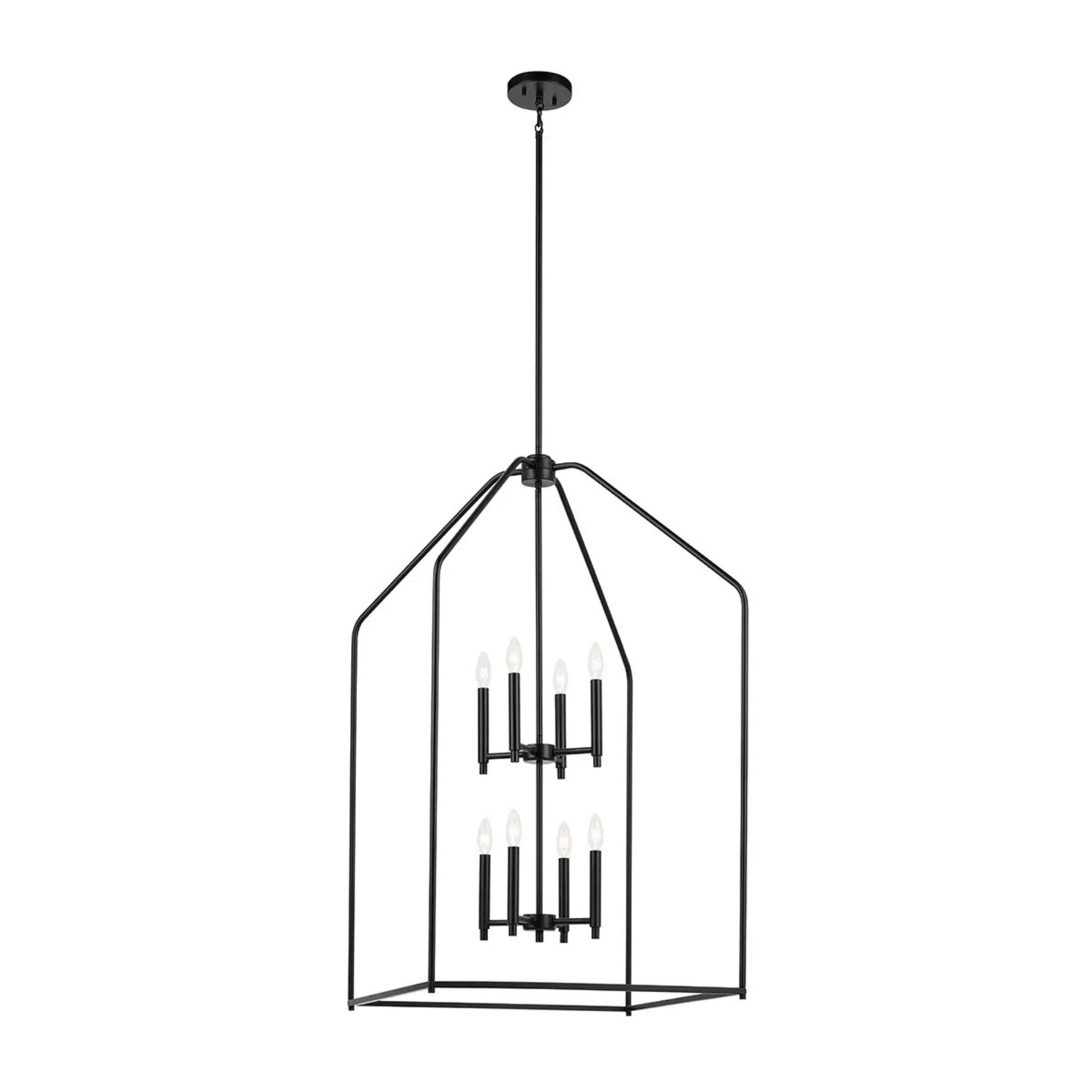 Kichler Lighting - Madden 43" 8-Light Foyer Pendant, Black Finish | Bees Lighting