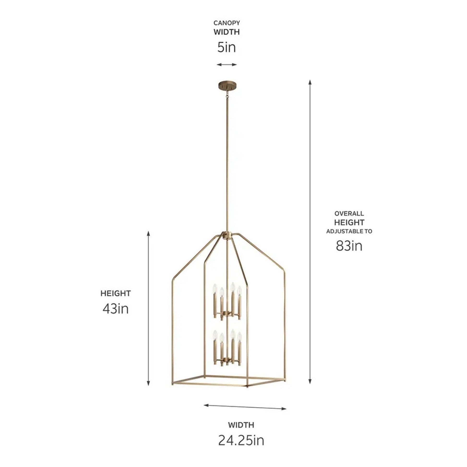 Kichler Lighting - Madden 43" 8-Light Foyer Pendant, Champagne Bronze Finish | Bees Lighting