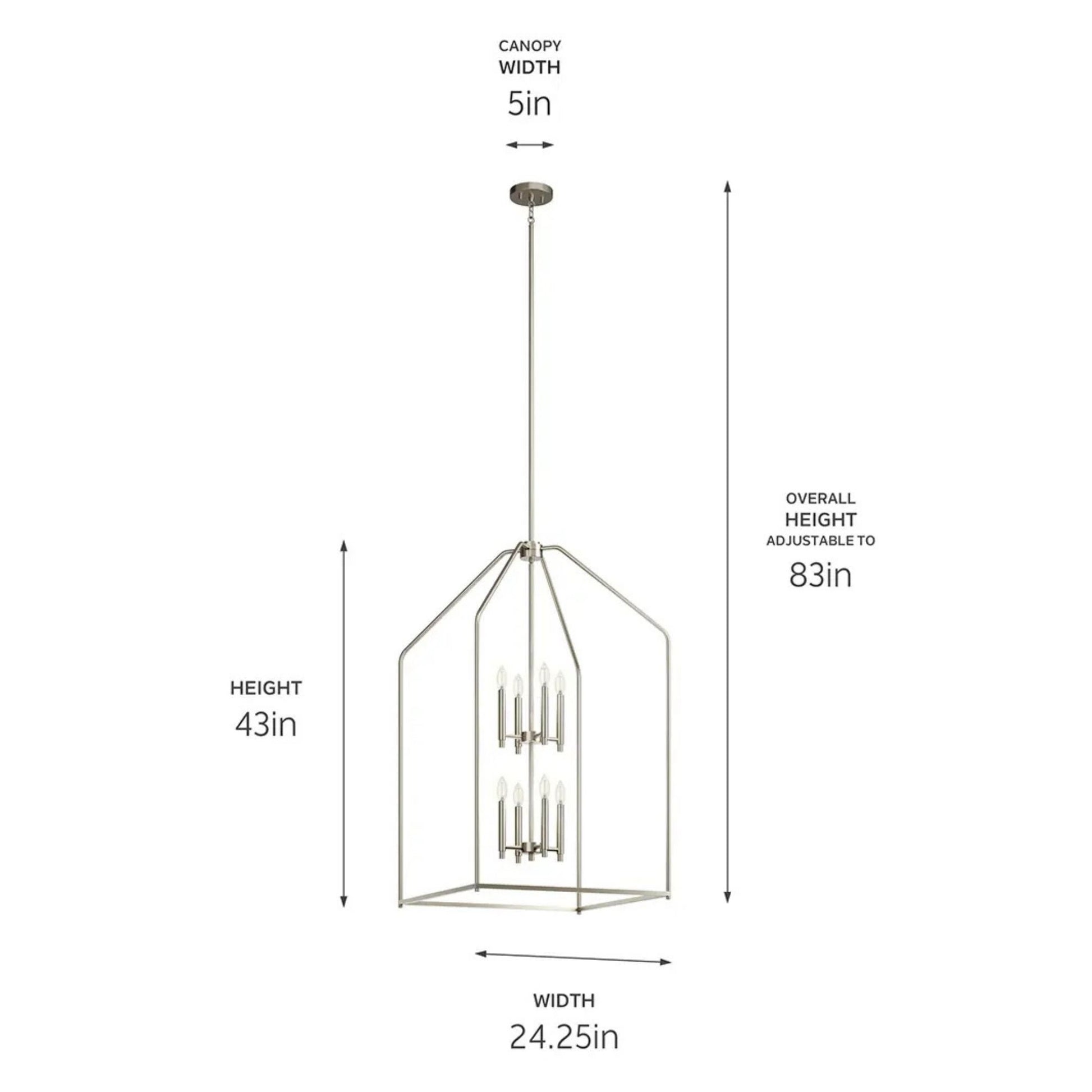 Kichler Lighting - Madden 43" 8-Light Foyer Pendant, Brushed Nickel Finish | Bees Lighting