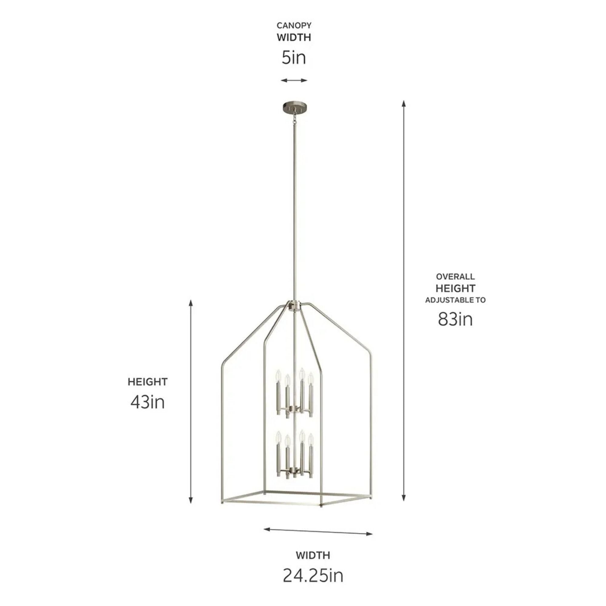 Kichler Lighting - Madden 43" 8-Light Foyer Pendant, Brushed Nickel Finish | Bees Lighting