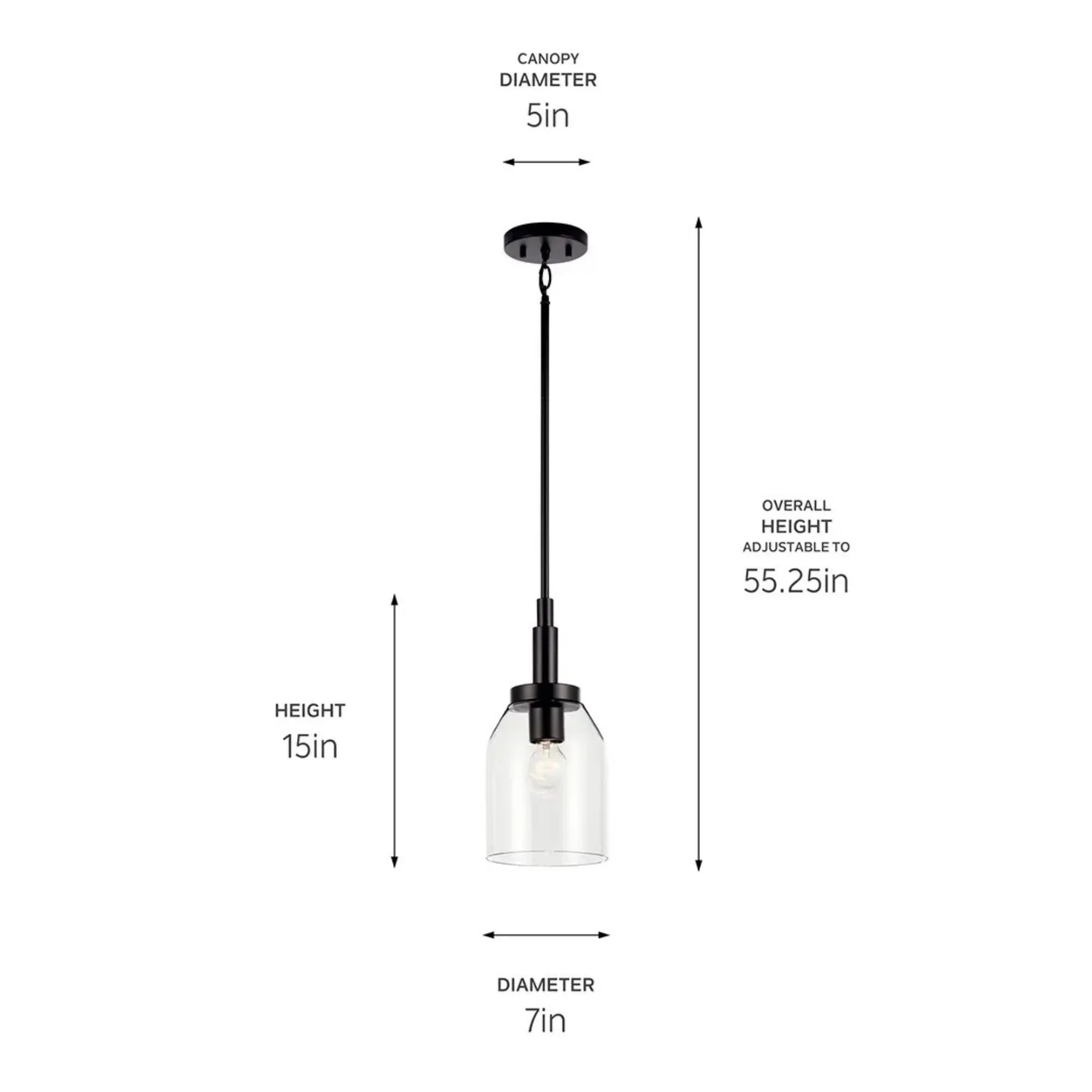 Kichler Lighting - Madden 15" Mini Pendant, Black Finish | Bees Lighting