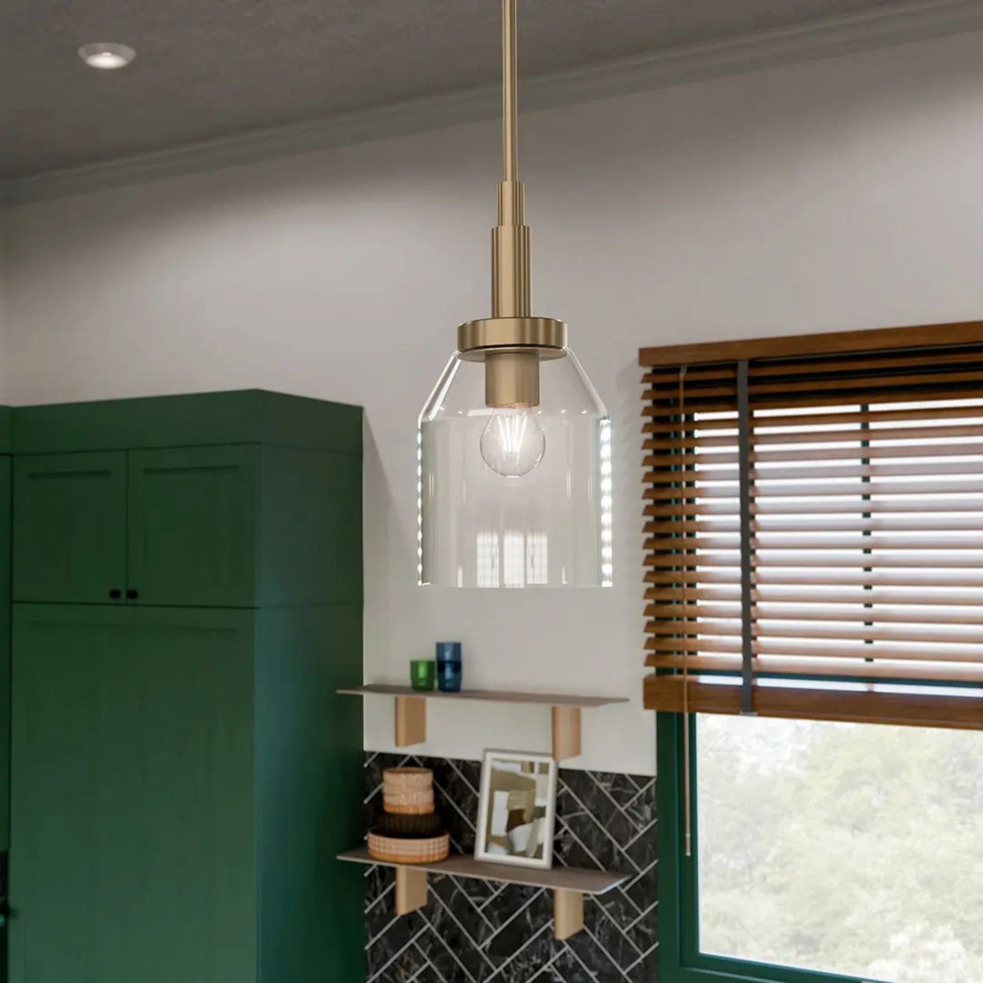 Kichler Lighting - Madden 15" Mini Pendant, Champagne Bronze Finish | Bees Lighting