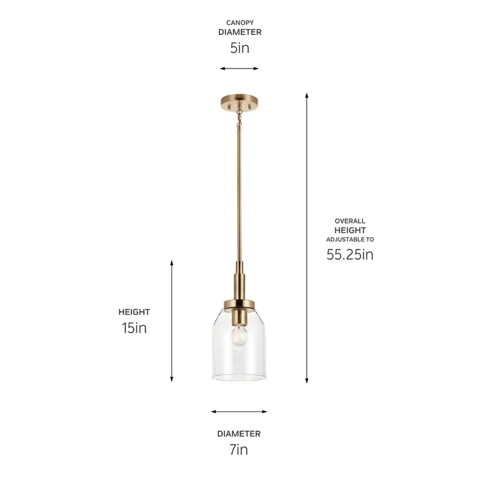 Kichler Lighting - Madden 15" Mini Pendant, Champagne Bronze Finish | Bees Lighting