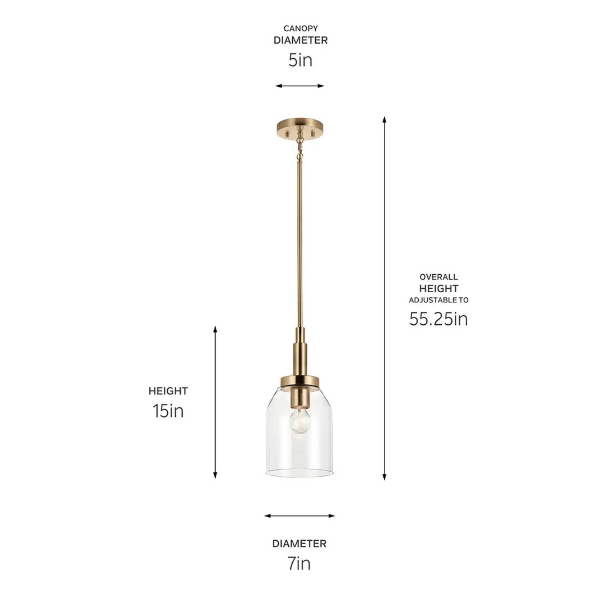 Kichler Lighting - Madden 15" Mini Pendant, Champagne Bronze Finish | Bees Lighting