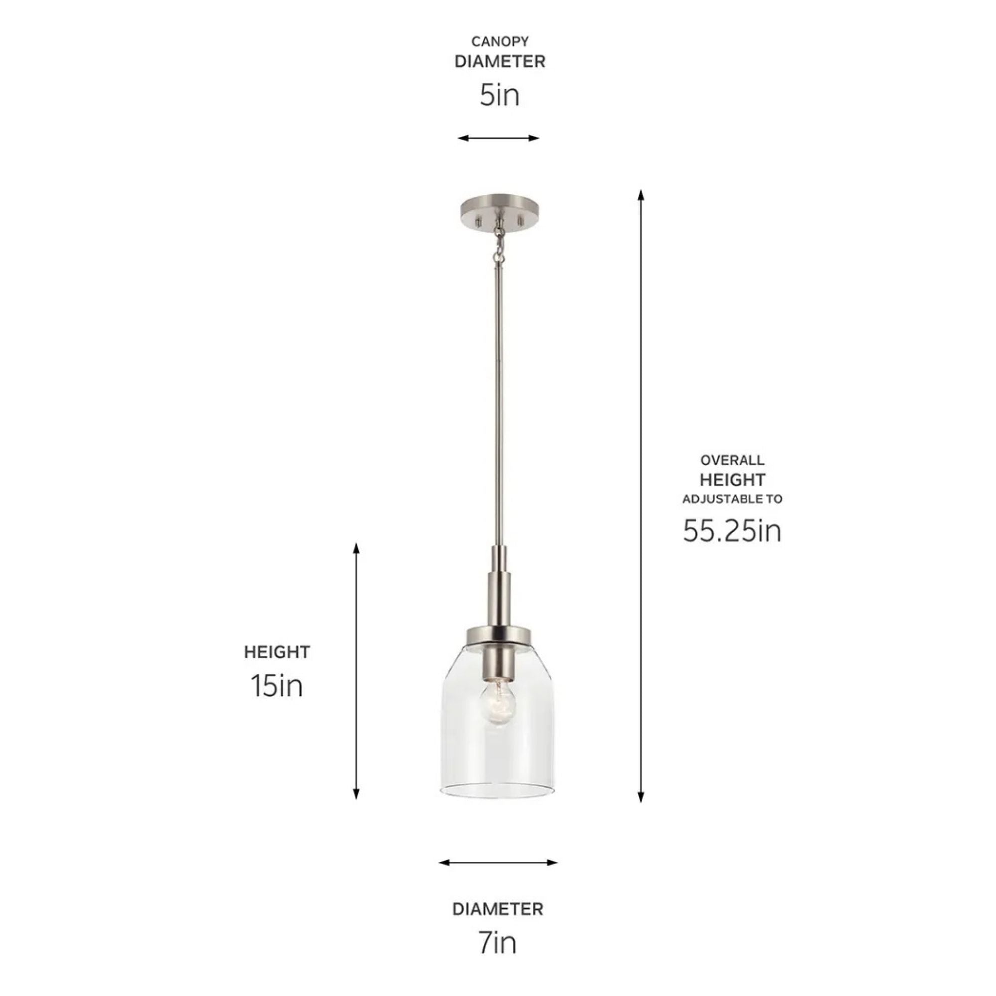 Kichler Lighting - Madden 15" Mini Pendant, Brushed Nickel Finish | Bees Lighting