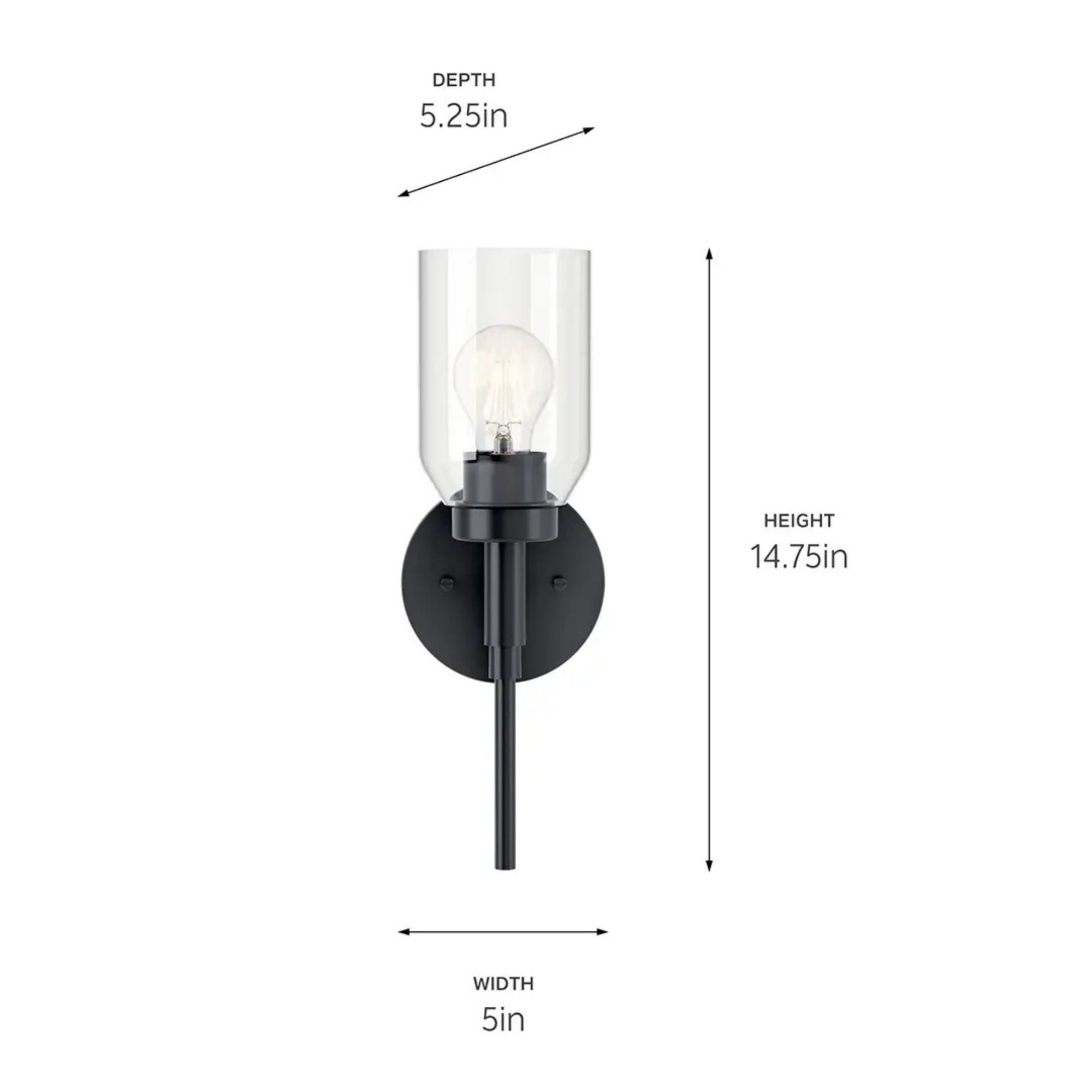 Kichler Lighting - Madden 5" Wall Sconce, Black Finish | Bees Lighting