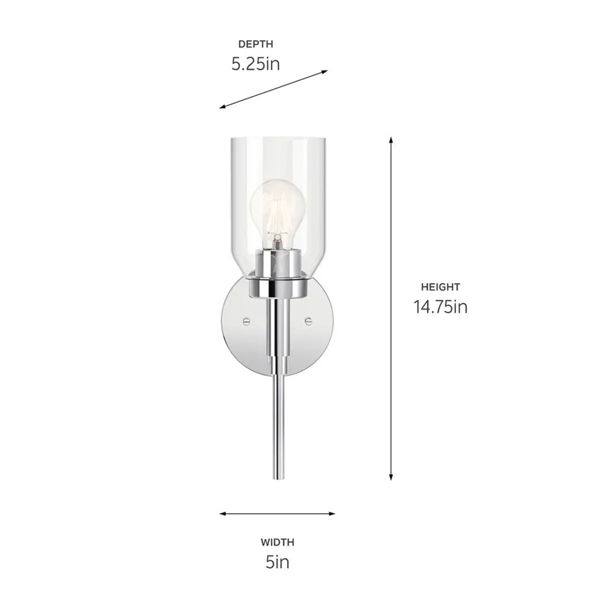 Kichler Lighting - Madden 5" Wall Sconce, Chrome Finish | Bees Lighting