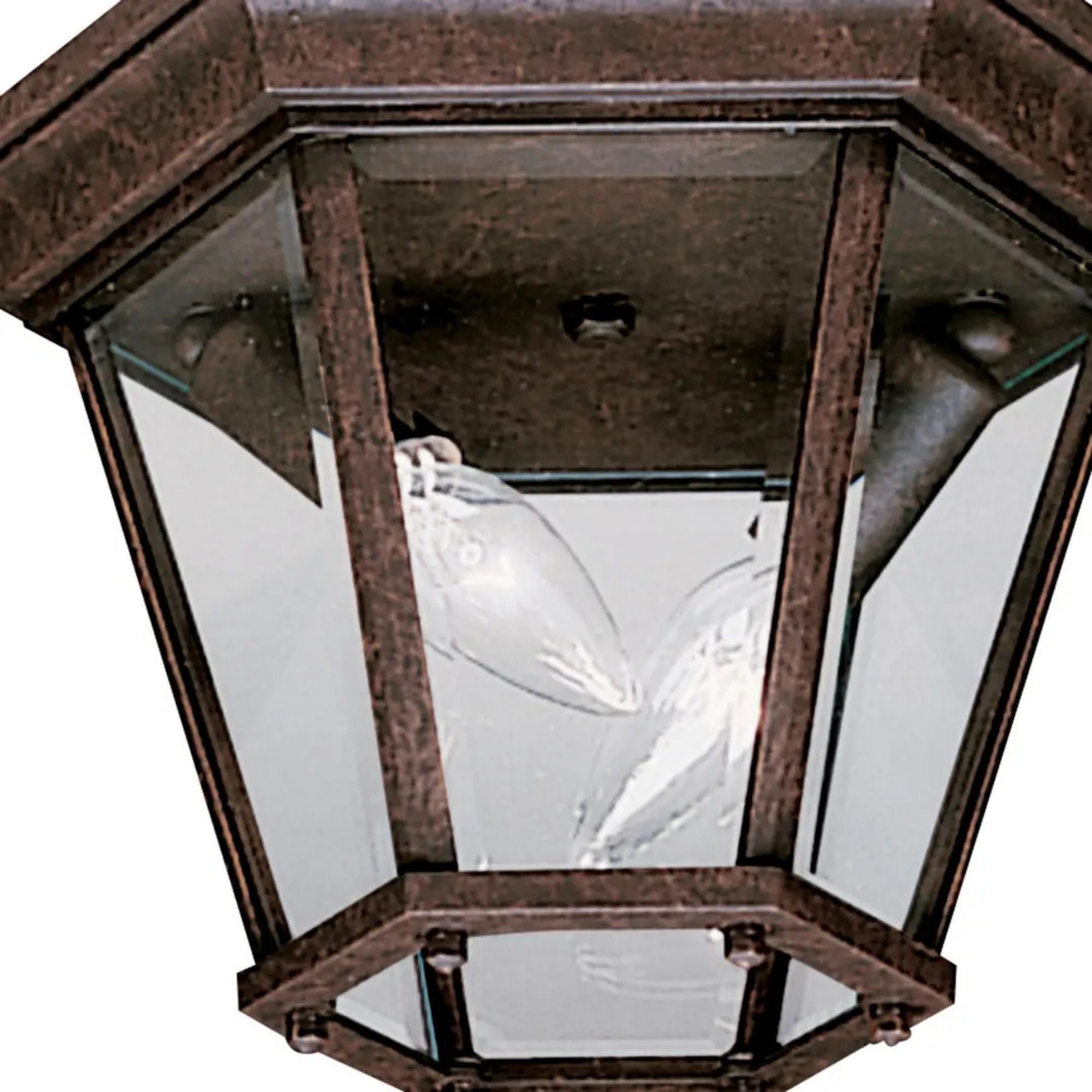 Kichler Madison 7.25in. 2-Light Outdoor Ceiling Light, Tannery Bronze with Clear Beveled Glass