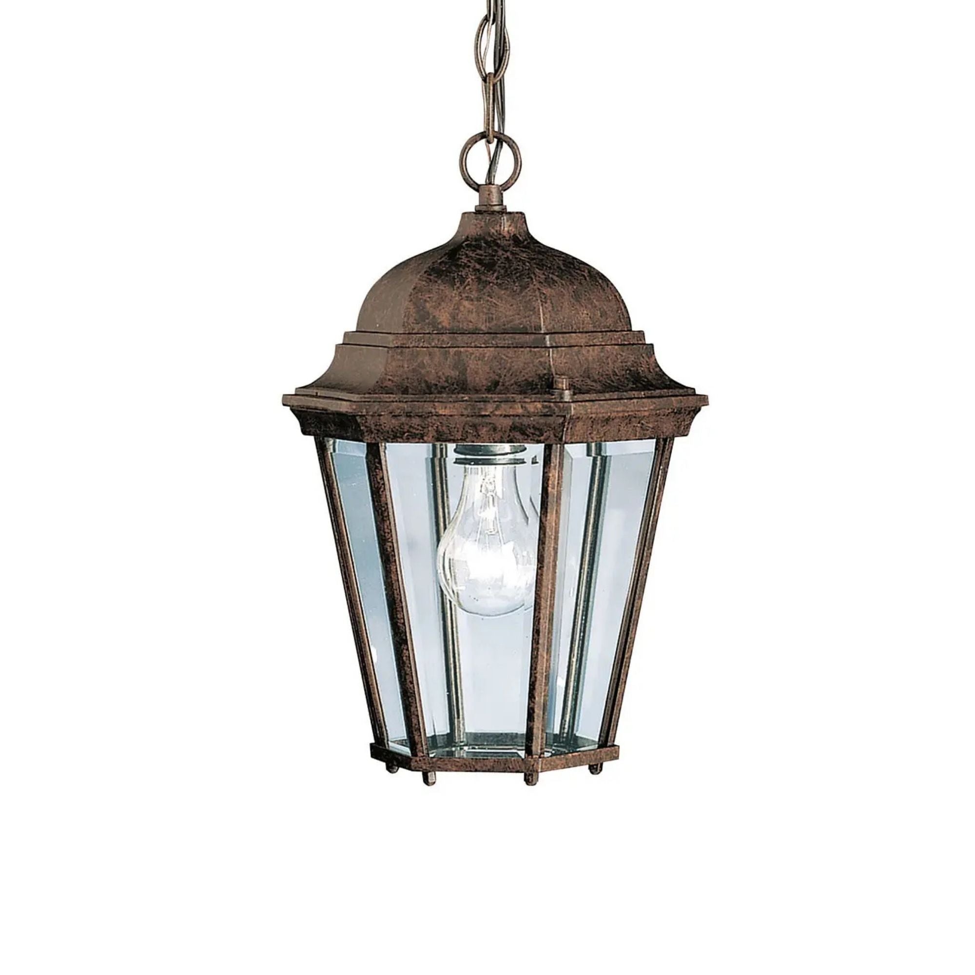 Kichler Madison 13.5 in. Outdoor Hanging Light, Tannery Bronze with Clear Beveled Glass