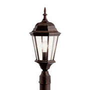 Kichler Madison 21.75 in. Outdoor Post Light, Tannery Bronze with Clear Beveled Glass