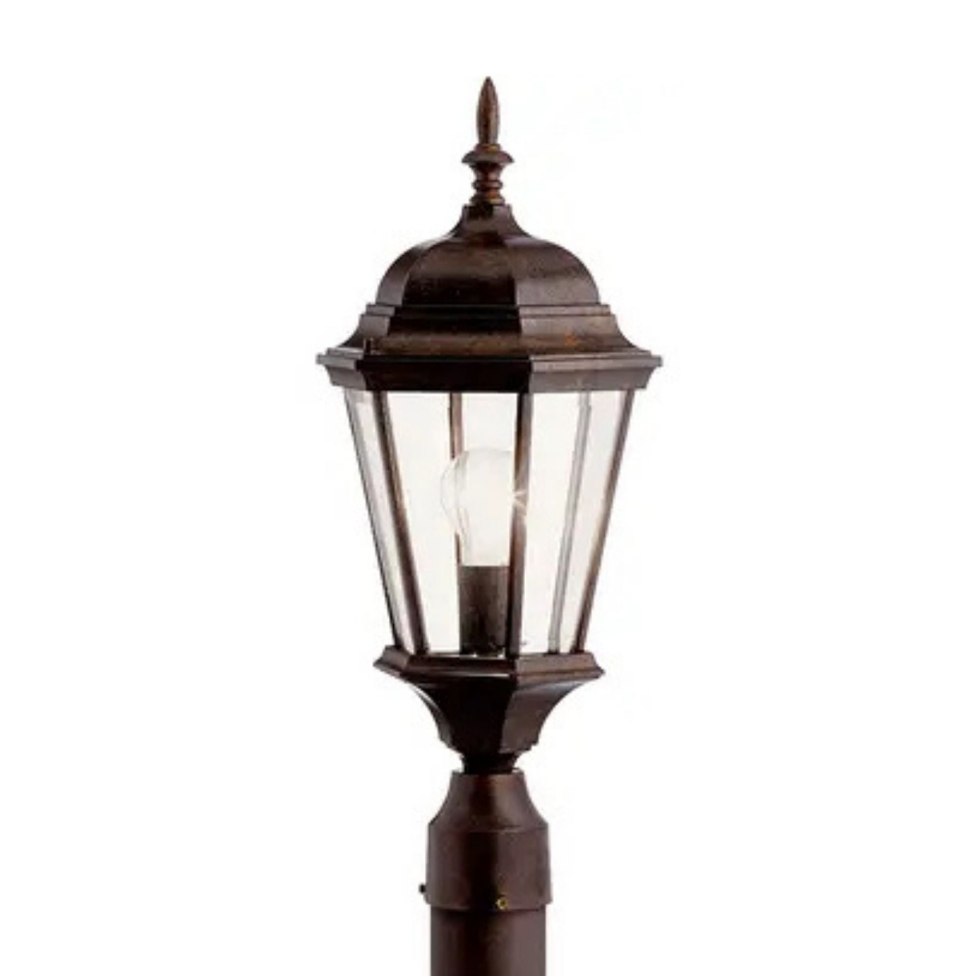 Kichler Madison 21.75 in. Outdoor Post Light, Tannery Bronze with Clear Beveled Glass
