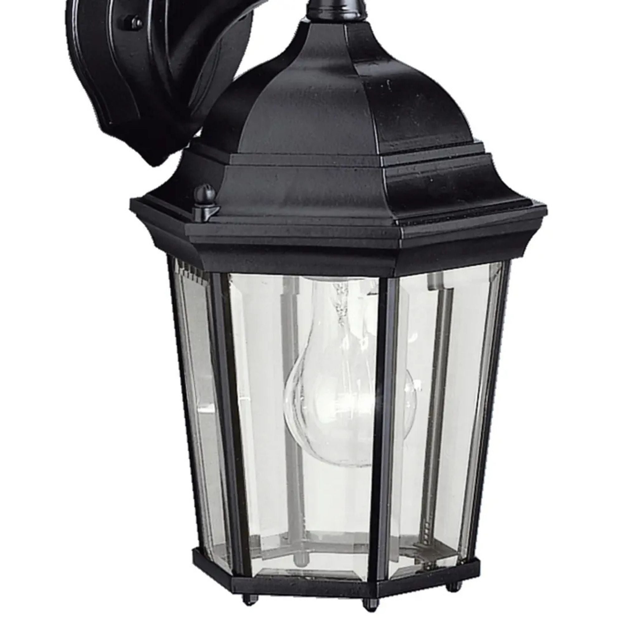 Kichler Madison 14.75 in. Outdoor Sconce, Black with Clear Beveled Glass